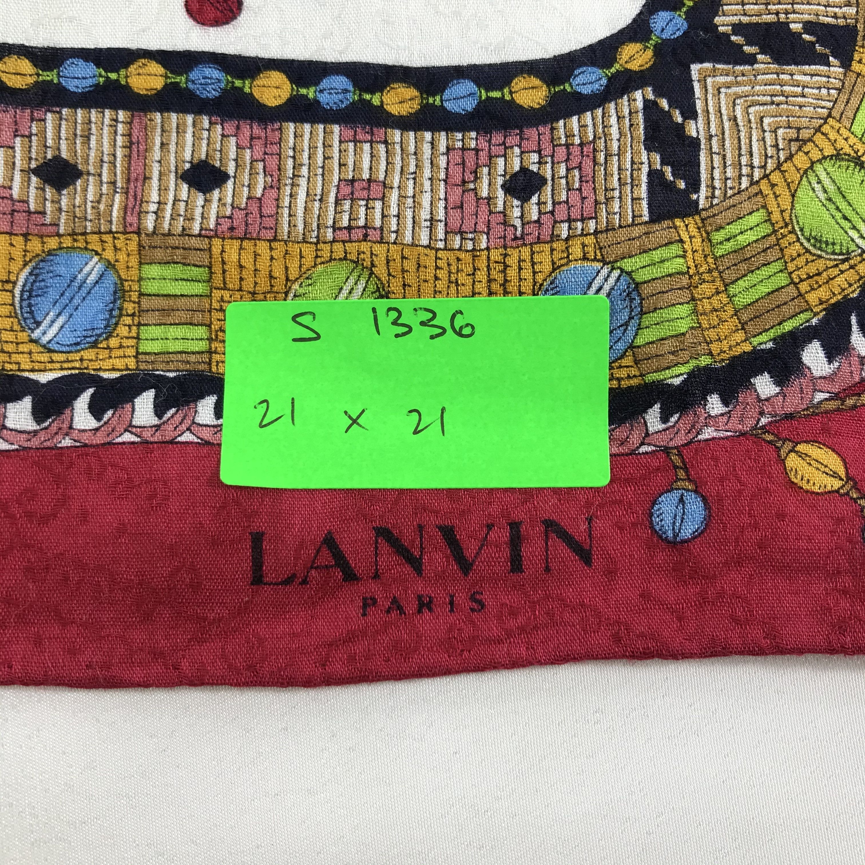 Lanvin × Vintage Lanvin Bandana / Handkerchief / Neckerchief - S1336 Size ONE SIZE - 5 Thumbnail