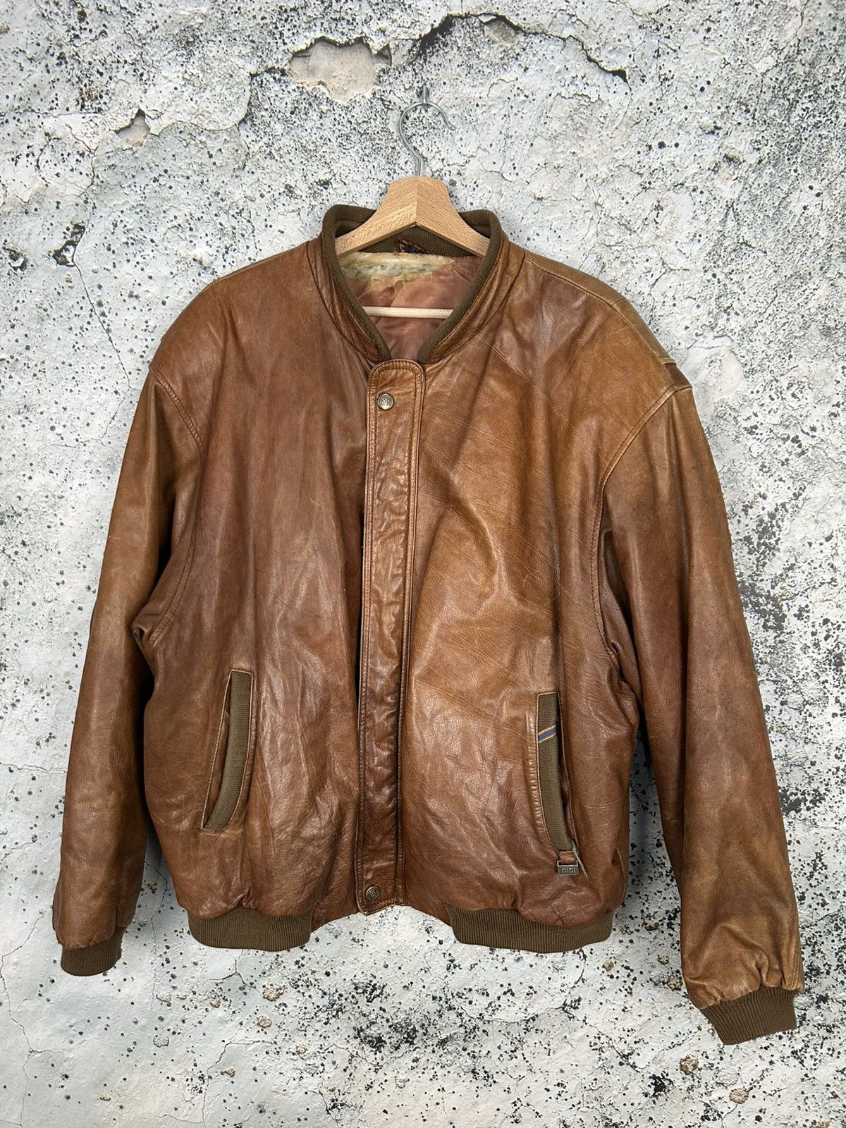 Genuine Leather Vintage Brown Leather Bomber Jacket Avant Garde Boxy 90s Size US L / EU 52-54 / 3 - 1 Thumbnail