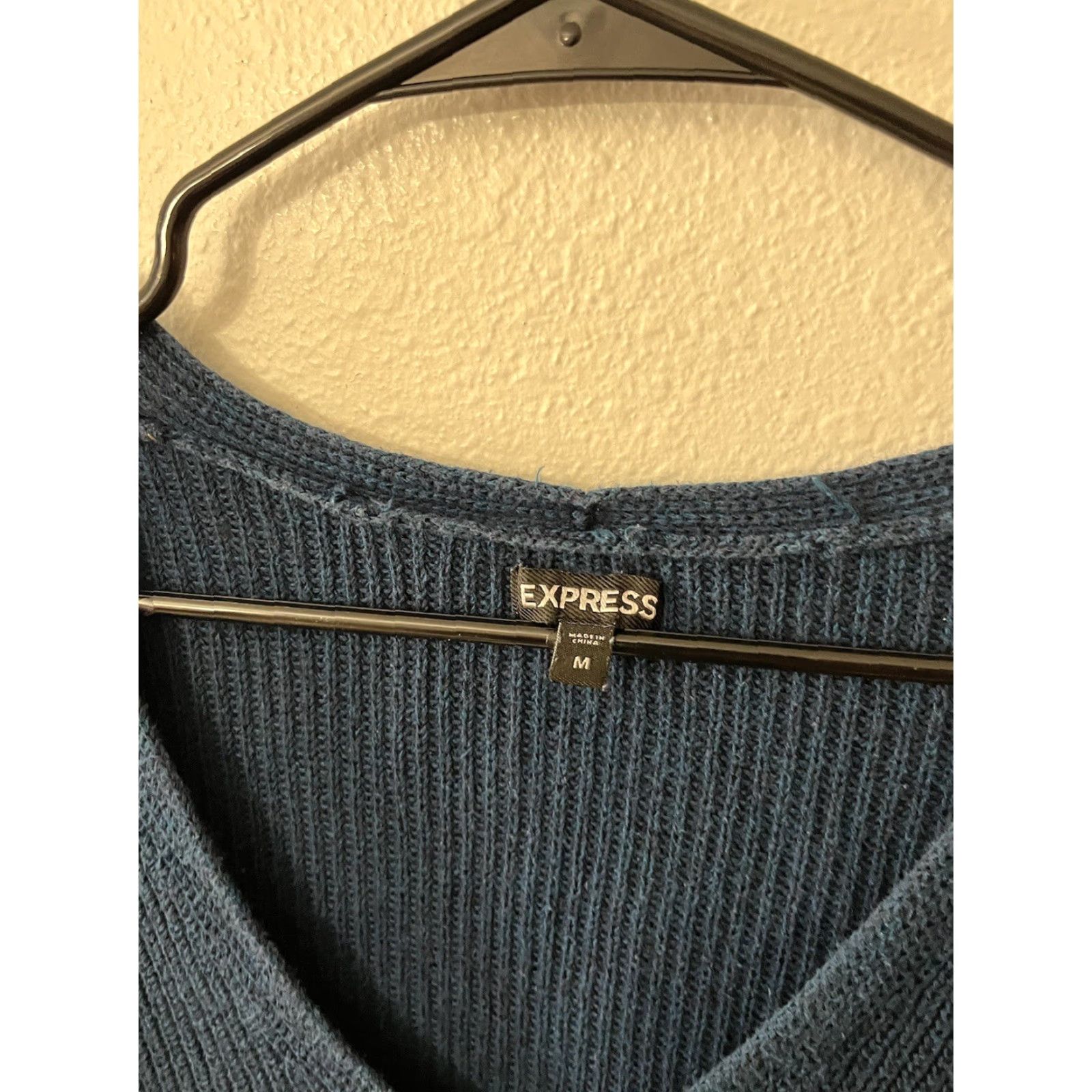 Express EXPRESS Women's Sweater M Blue Knit Pullover Casual Crew Neck Half Sleeve Modern Size M / US 6-8 / IT 42-44 - 3 Thumbnail