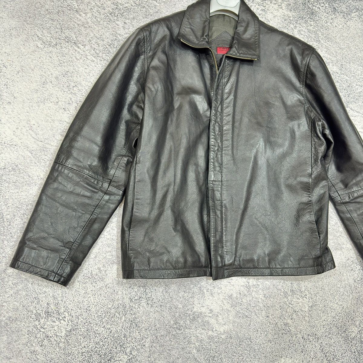 Vintage Cavero Mens Black Leather Jacket M size Size US M / EU 48-50 / 2 - 2 Thumbnail