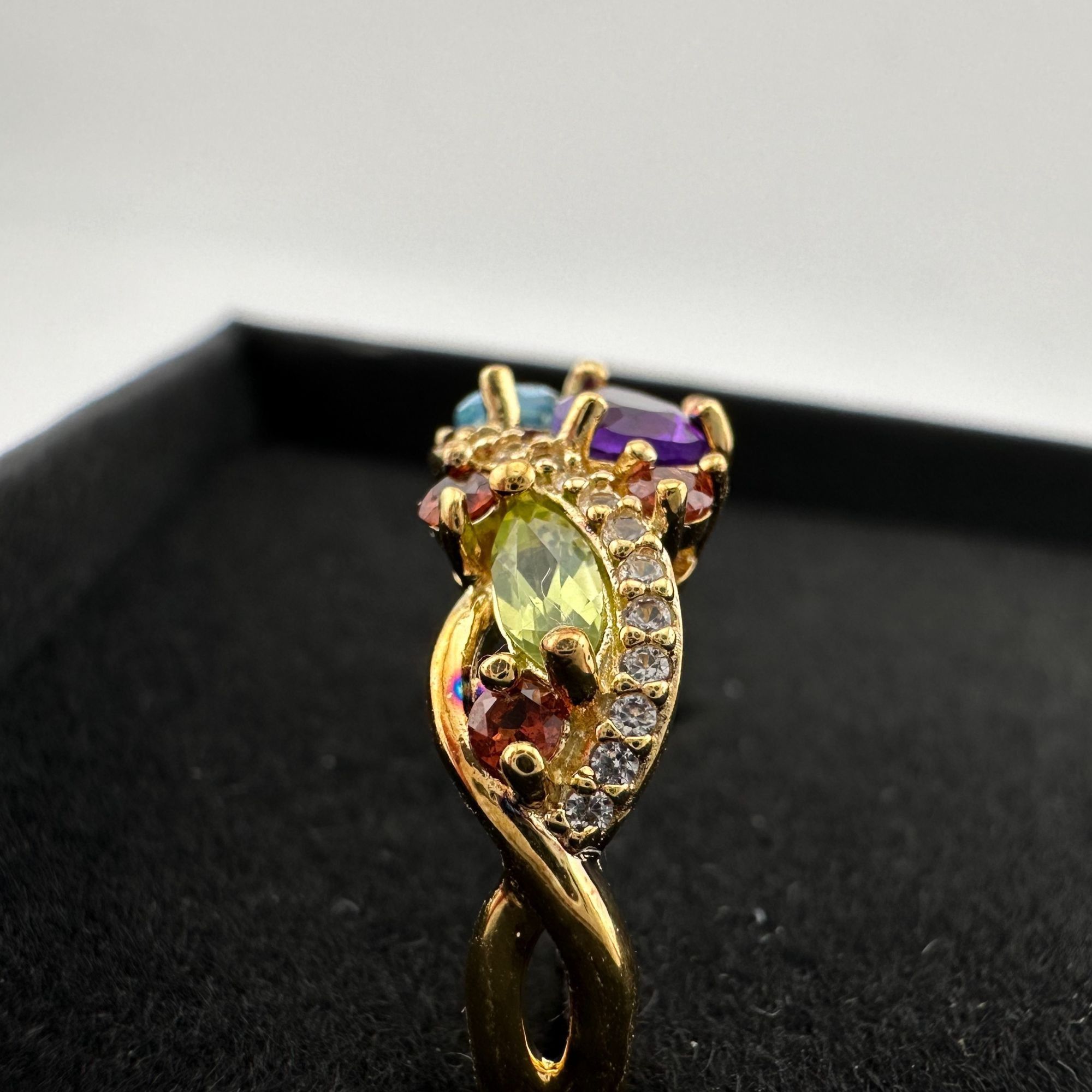 Other Colorful Gemstone Bouquet Ring in Sterling Silver Goldplate Size ONE SIZE - 15 Thumbnail