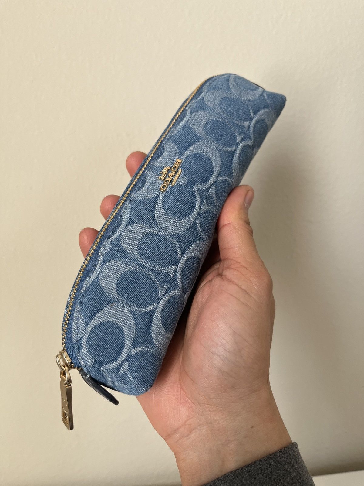 Coach Coach Pencil Case In Signature Denim Size ONE SIZE - 3 Thumbnail