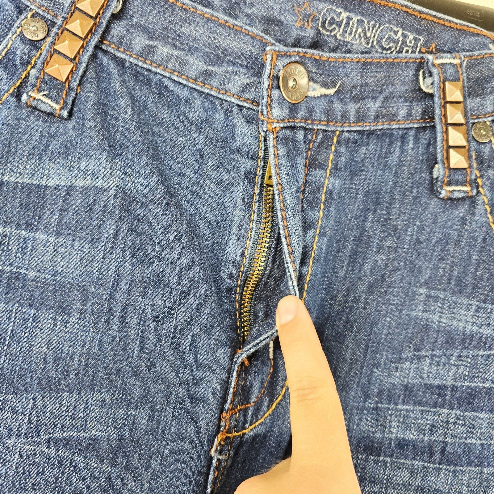 CINCH Cinch Jace Jeans Men's Fits 38x31 Distressed Flap Pockets Size US 38 / EU 54 - 4 Thumbnail