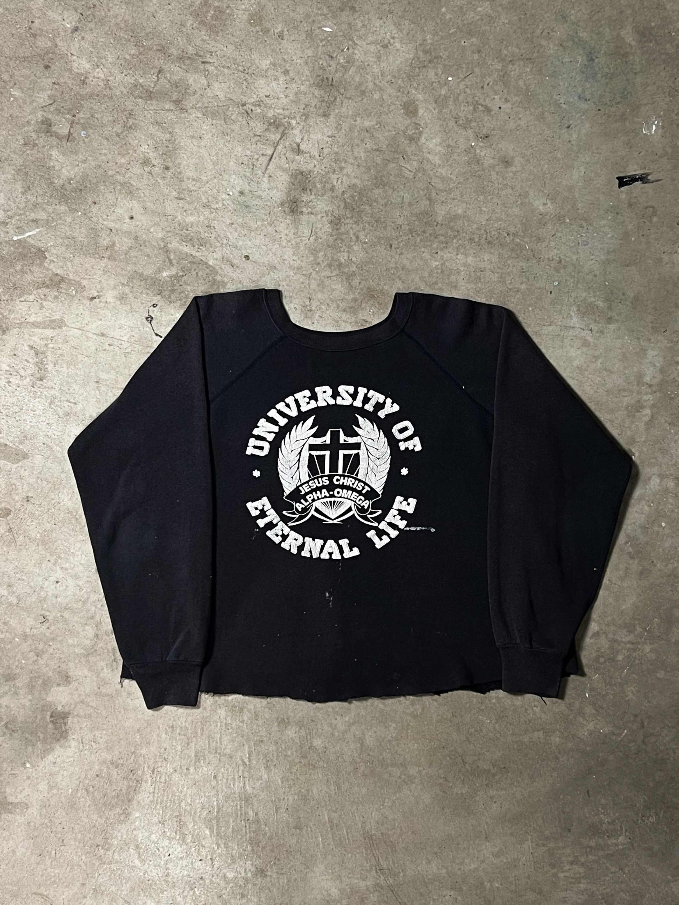 Other 80'S JESUS UNIVERSITY CROPPED CREWNECK | L Size US L / EU 52-54 / 3 - 1 Thumbnail