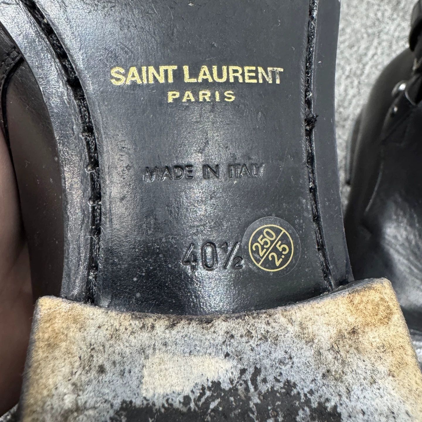 Saint Laurent Paris Black Leather Ankle Boots with Studded Buckle. Size US 7.5 / EU 40-41 - 5 Thumbnail