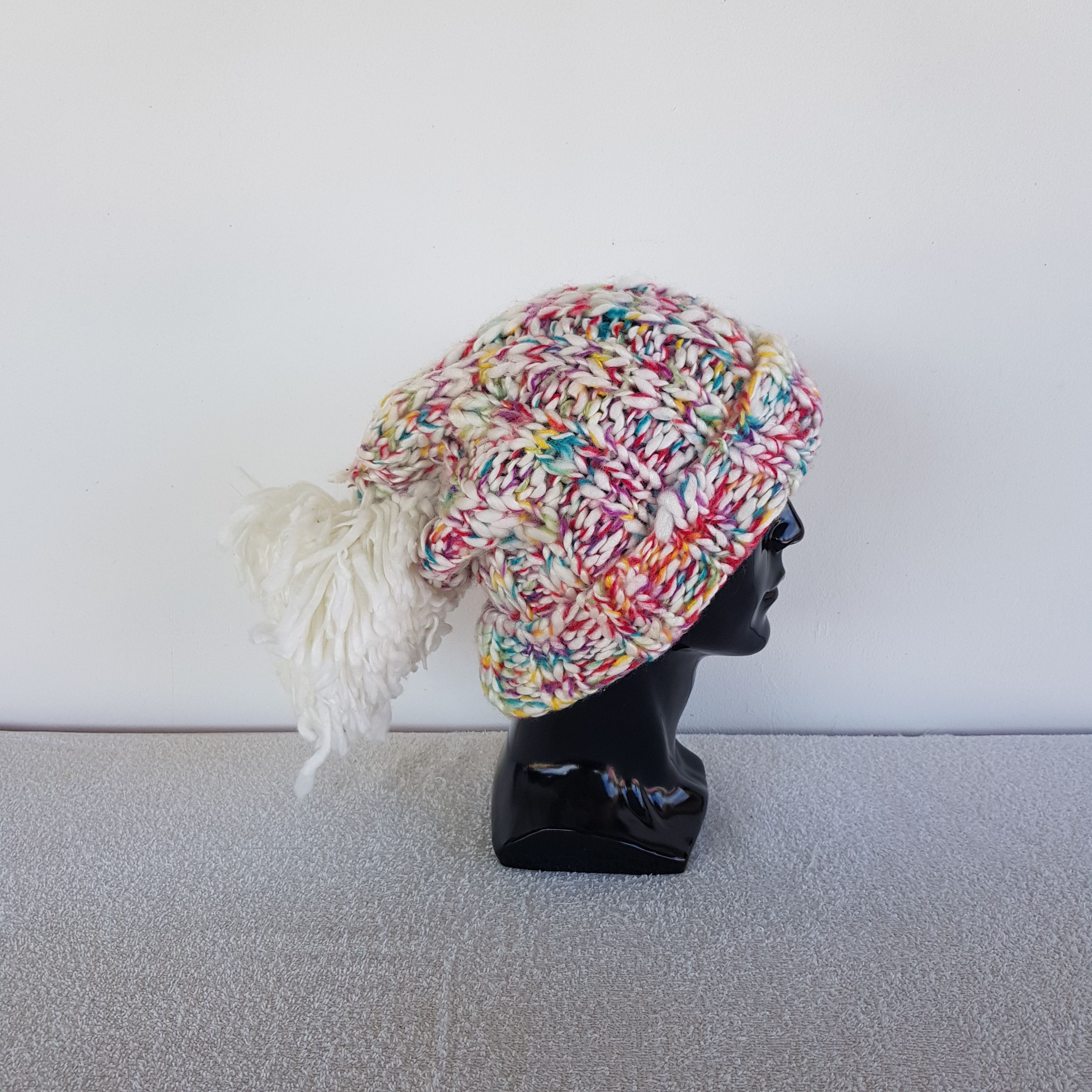 Japanese Brand Vintage Grazie Beanie Giant Crochet Pom Snow Caps Ski Hats Size ONE SIZE - 3 Thumbnail