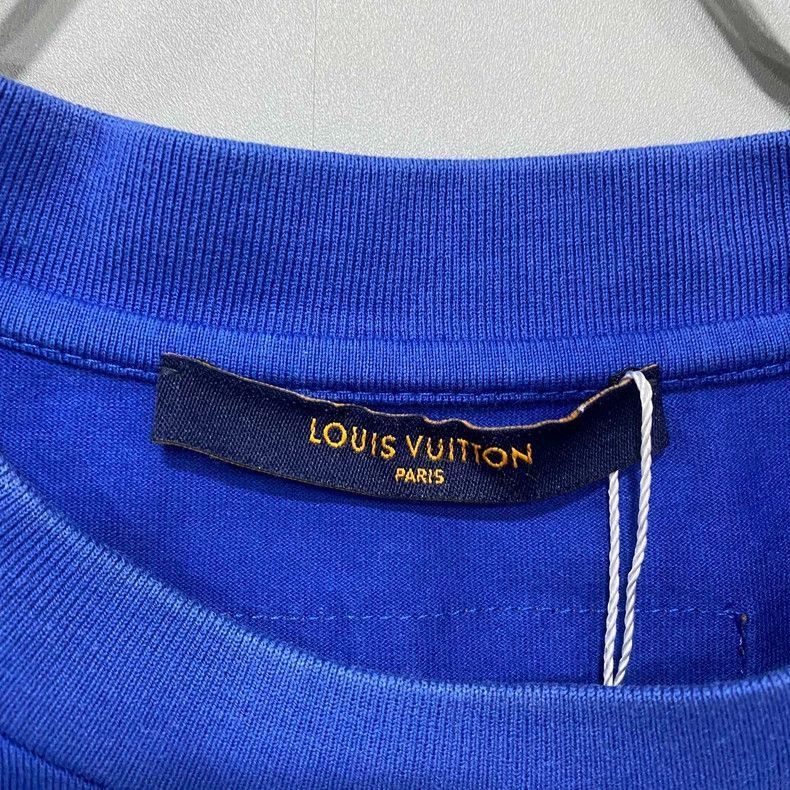 Louis Vuitton Blue Logo Short Sleeve T -2505 Size M / US 6-8 / IT 42-44 - 4 Thumbnail