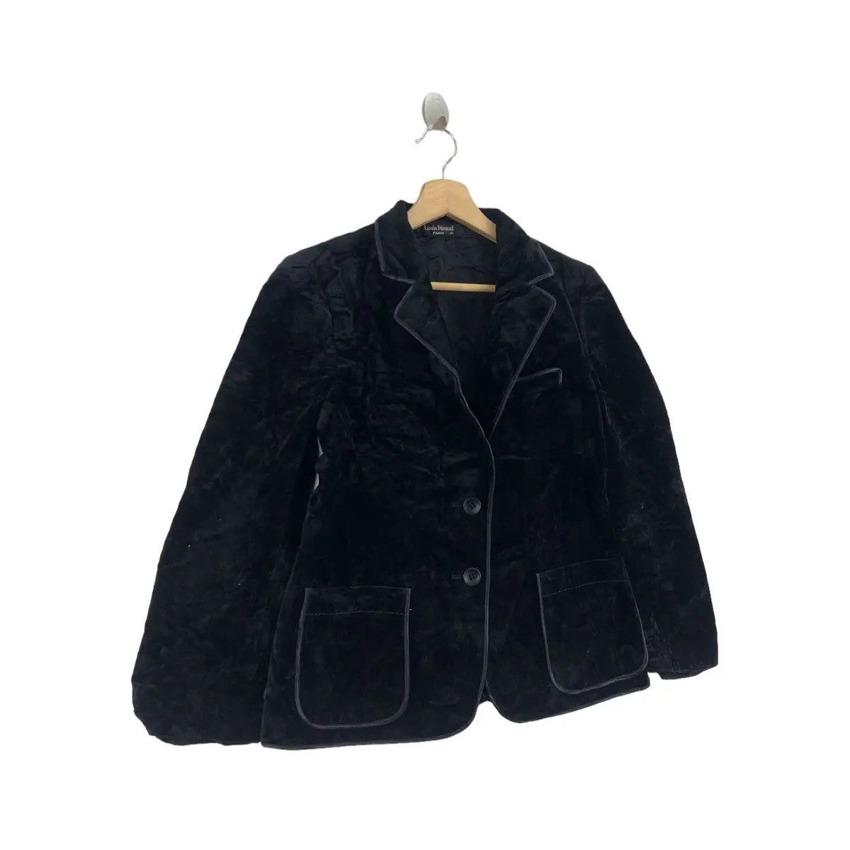 Louis Feraud Vtg 80’ LOUIS FERAUD PARIS Velvet Viscose Coat Blazer Suit Size S / US 4 / IT 40 - 2 Thumbnail