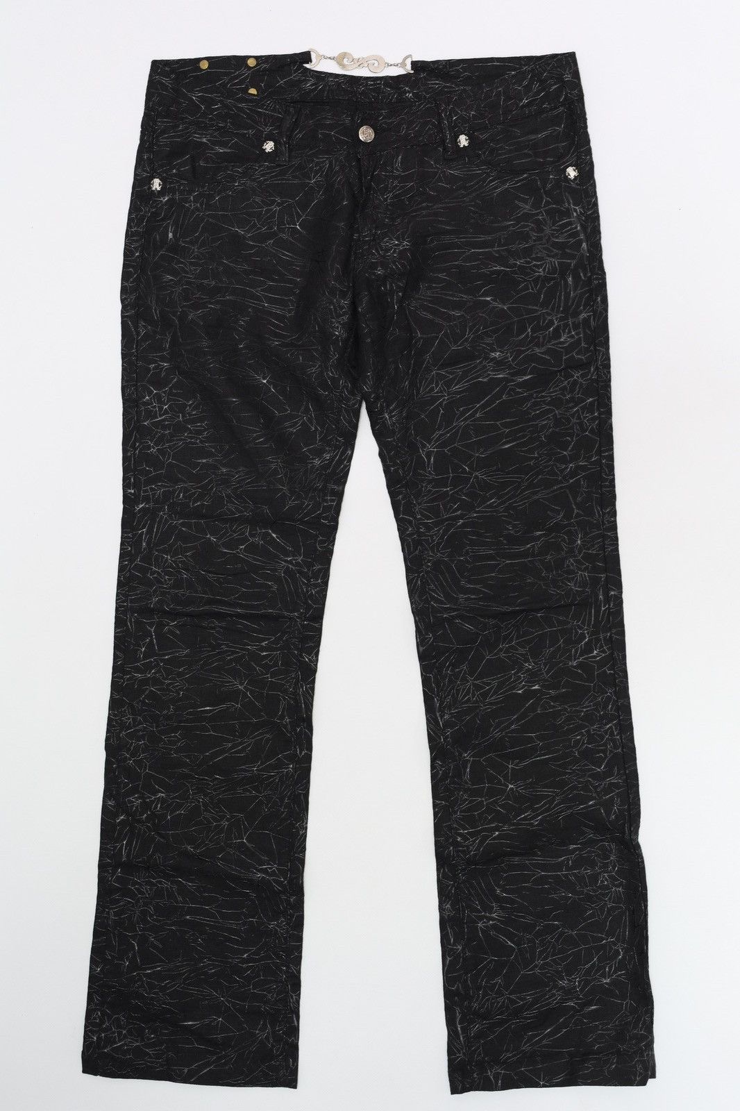 Roberto Cavalli Roberto Cavalli Vintage Printed Web Pants Black Size 27" / US 4 / IT 40 - 2 Thumbnail