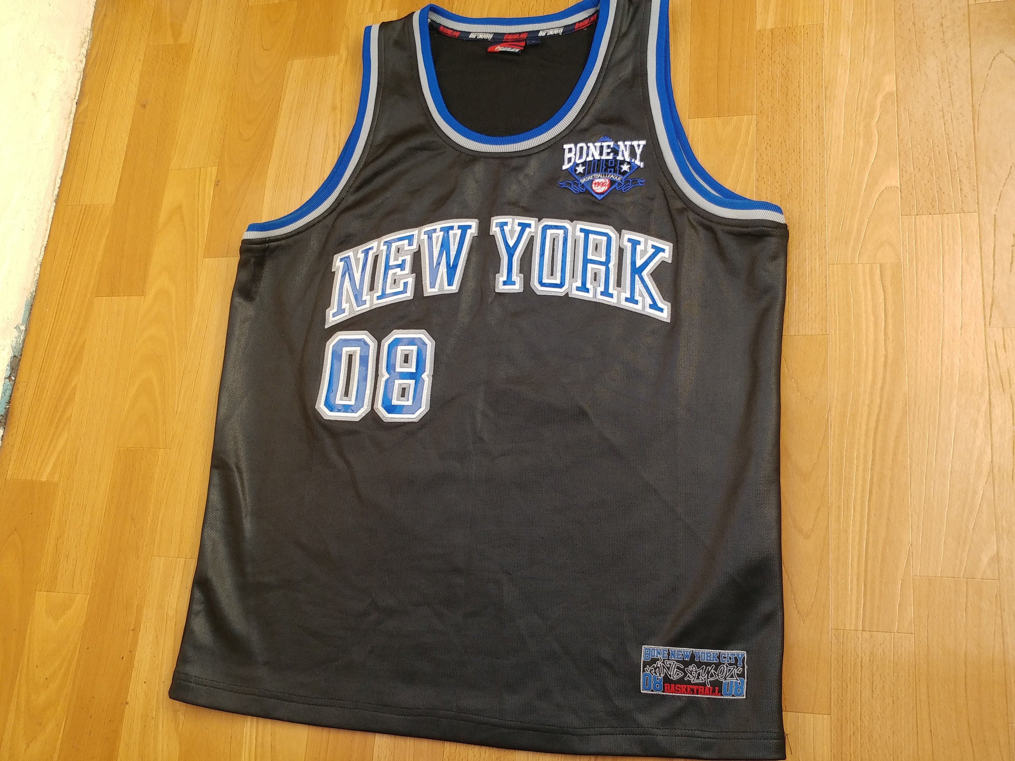 Vintage New York jersey, vintage Bone NY t-shirt, NYC basketball L Size US L / EU 52-54 / 3 - 4 Thumbnail