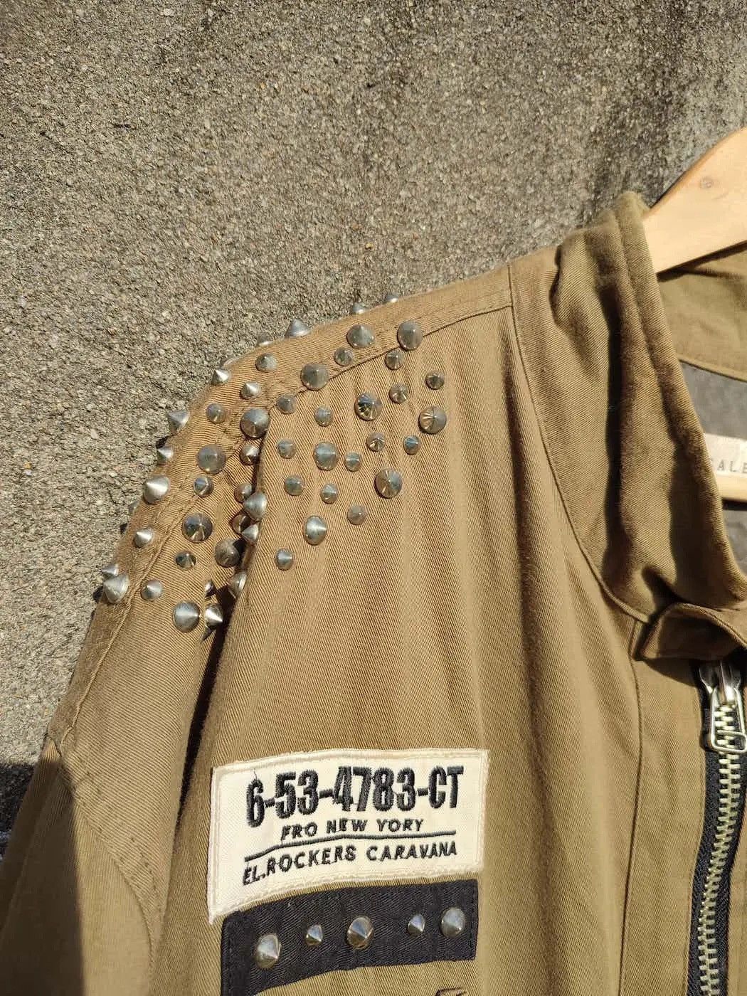 Seditionaries SCALE Studded Military Jacket w/ Rolling Stones Patch Size US L / EU 52-54 / 3 - 9 Thumbnail