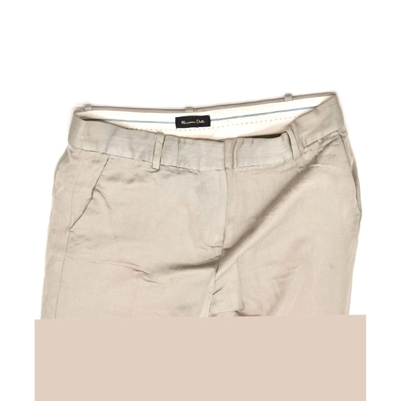 Massimo Dutti MASSIMO DUTTI Womens Straight Suit Trousers US 6 Medium W28 L26 Beige Size 28" / US 6 / IT 42 - 5 Thumbnail