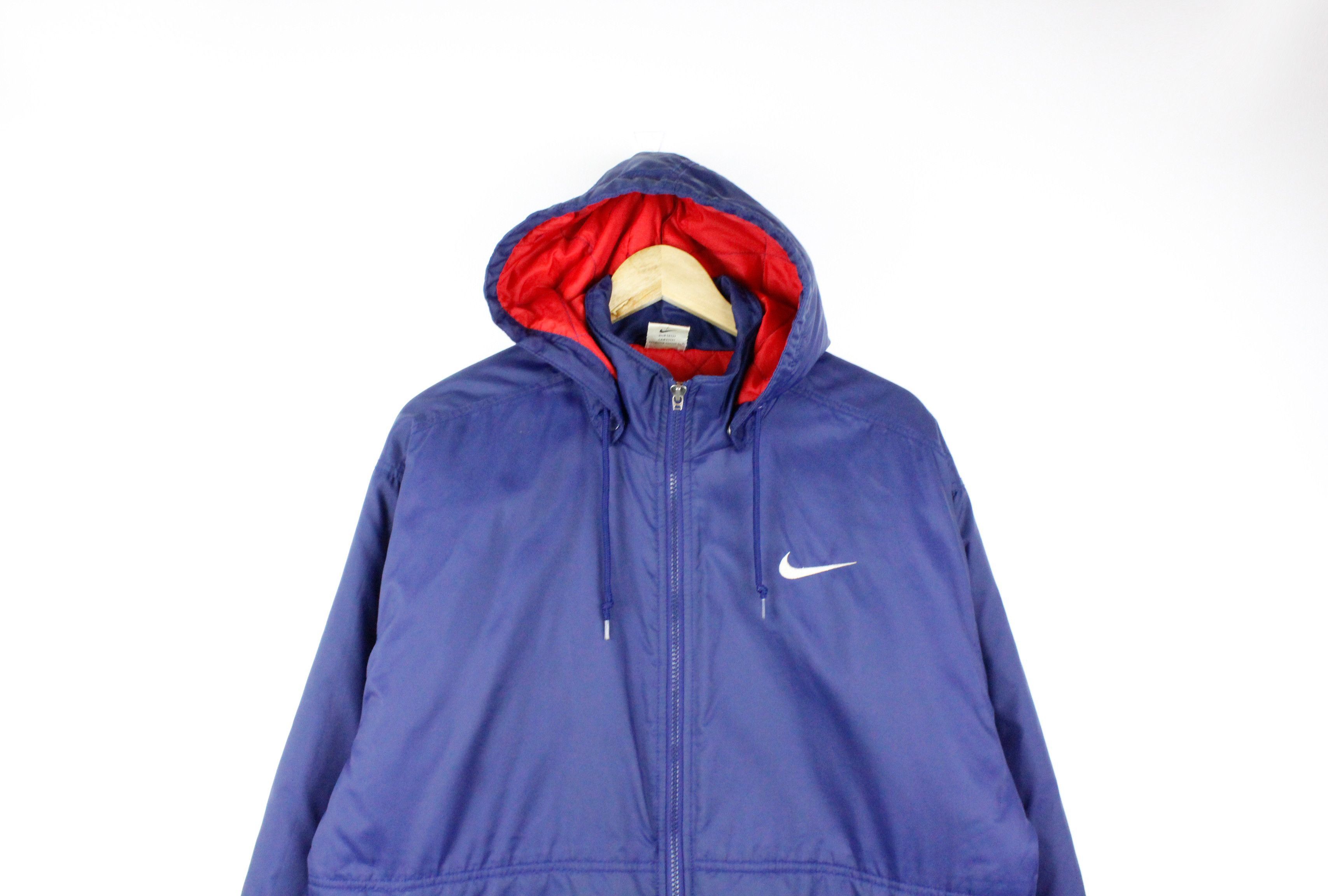 Nike × Vintage Vintage 90's Nike Big Swoosh Logo Nylon Parka Jacket Size US S / EU 44-46 / 1 - 3 Thumbnail