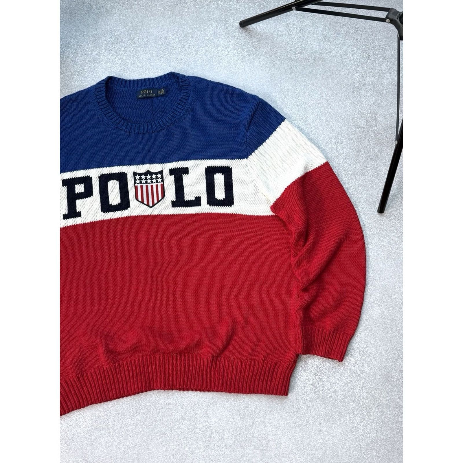Polo Ralph Lauren Polo Ralph Lauren Sweater Shirt Men XXL Blue Chariots Of Fire Pullover Knit Cable Blue Mens Size US XXL / EU 58 / 5 - 4 Thumbnail