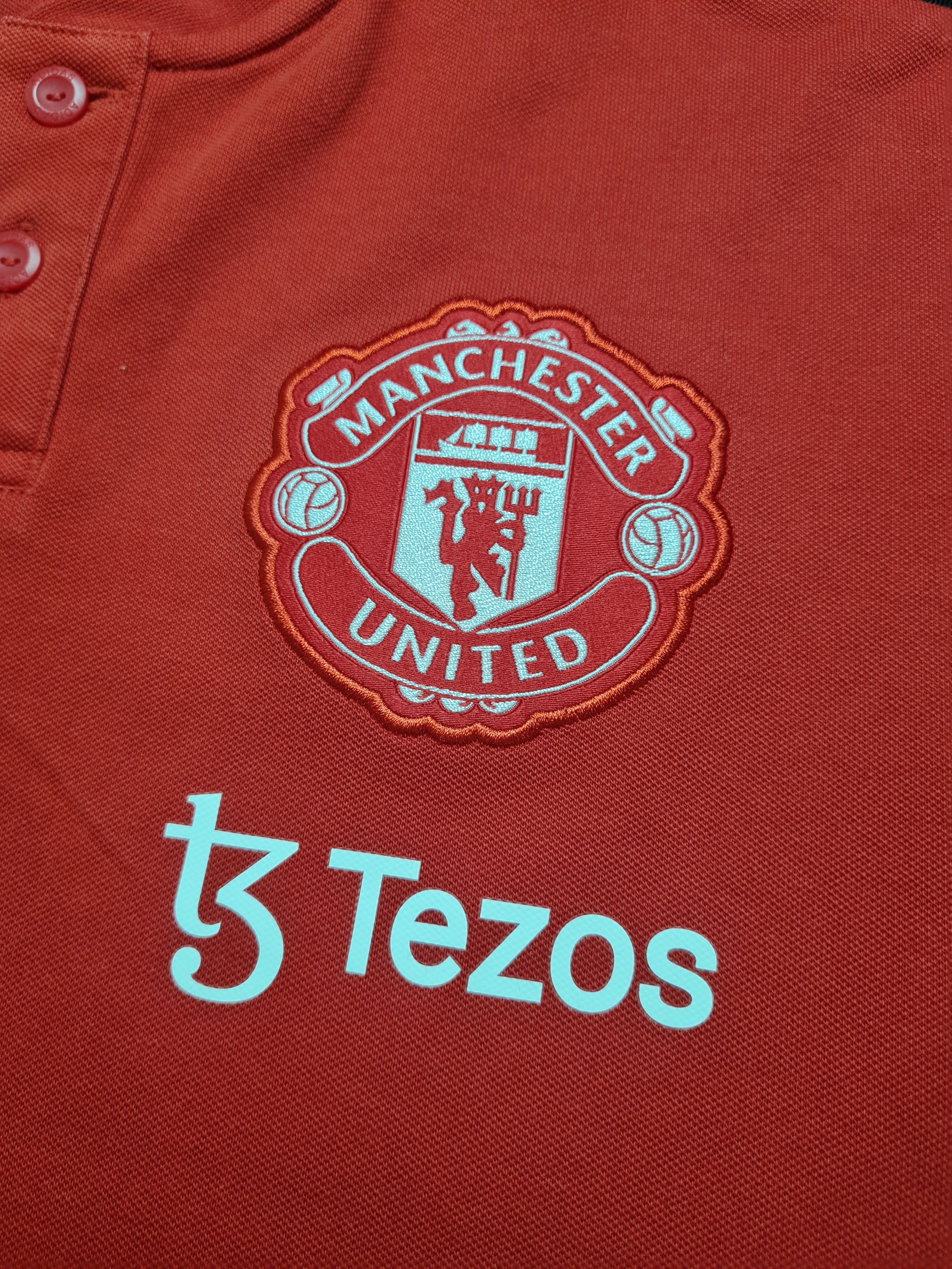 Adidas Polo Adidas Men's Red Manchester United 3-Stripes H63964 Size US M / EU 48-50 / 2 - 12 Thumbnail
