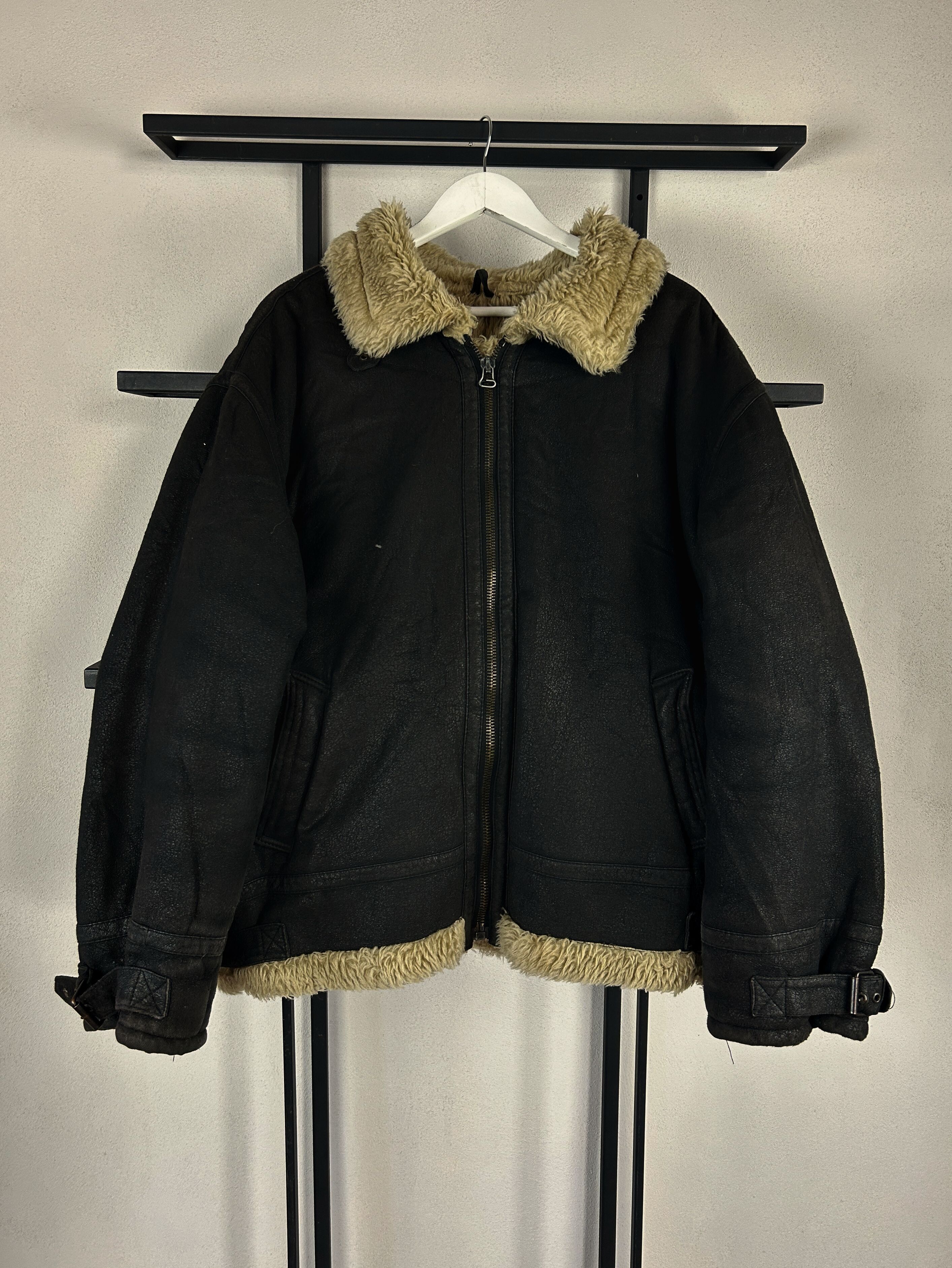 Japanese Brand Shearling Jacket Black Fur Lined Oversized Grunge Y2K Core Size US L / EU 52-54 / 3 - 2 Thumbnail