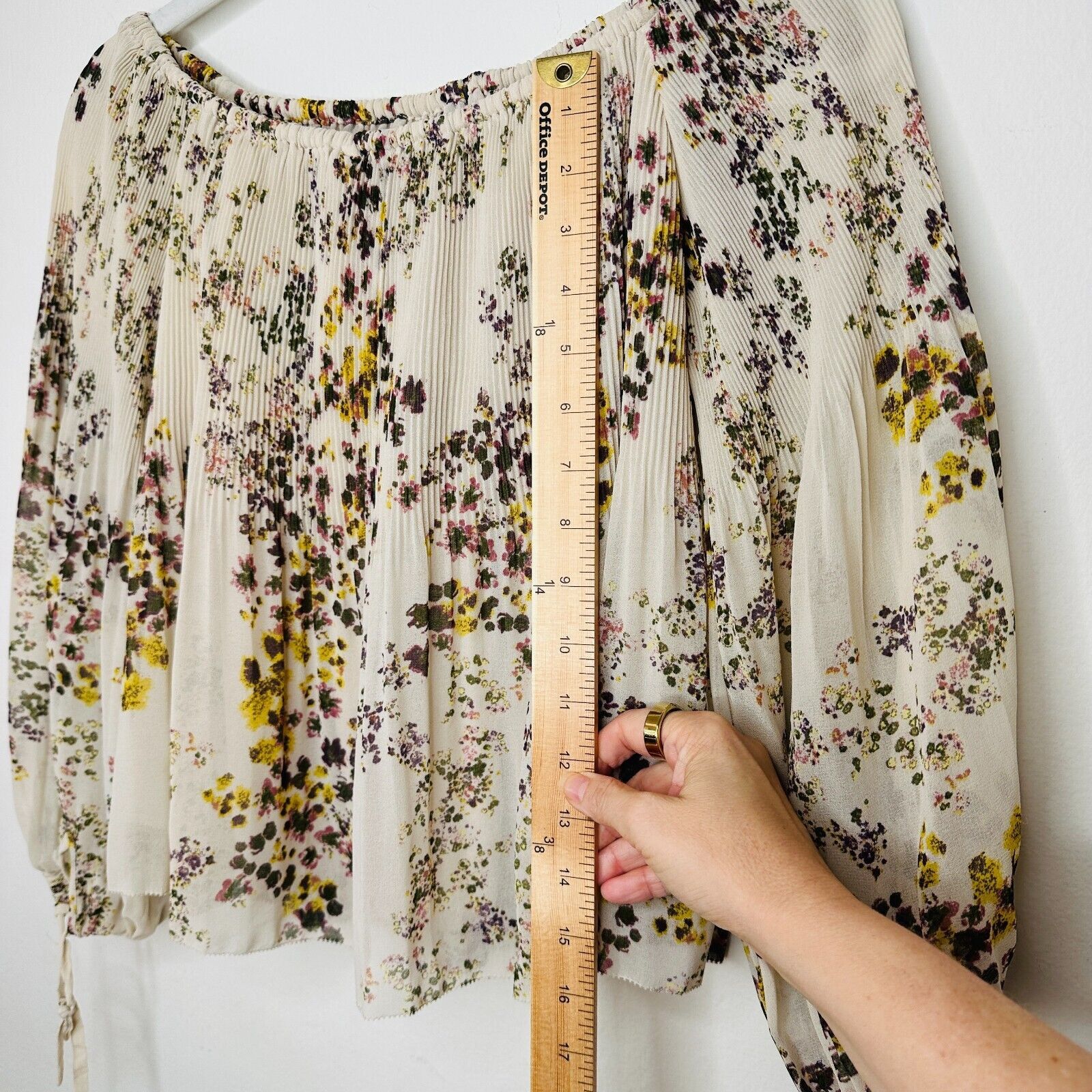 Aritzia Aritzia Wilfred Talence Cream Multi Floral Off Shoulder Top Size XS / US 0-2 / IT 36-38 - 13 Thumbnail