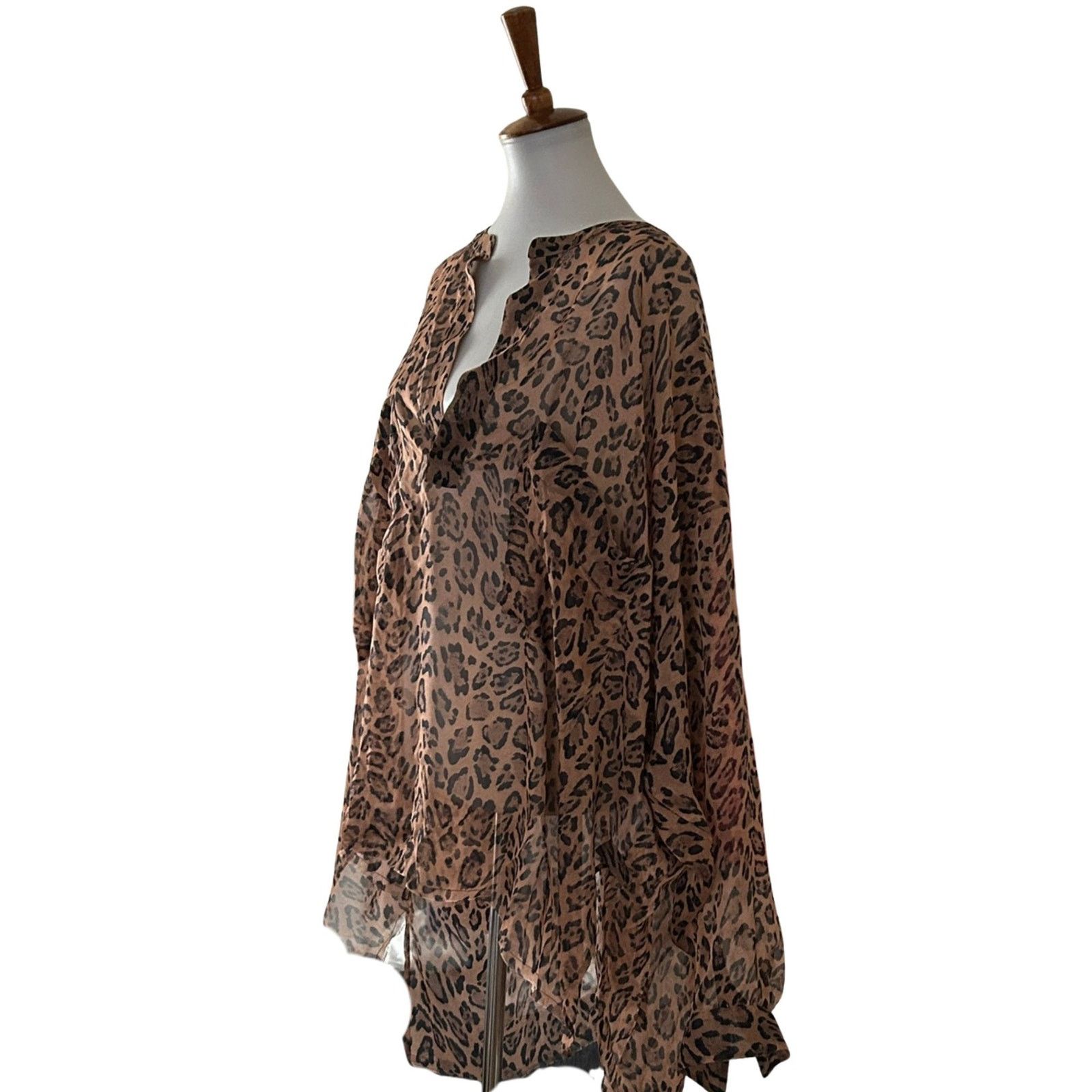 Faith Connexion Faith Connexion Leopard Silk Tunic Blouse – 100% Silk Size M / US 6-8 / IT 42-44 - 5 Thumbnail