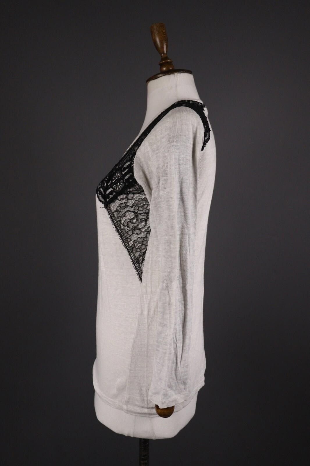 Sandro Sandro Paris Ivory Long Sleeve Top Shirt Size 2 Size S / US 4 / IT 40 - 4 Thumbnail