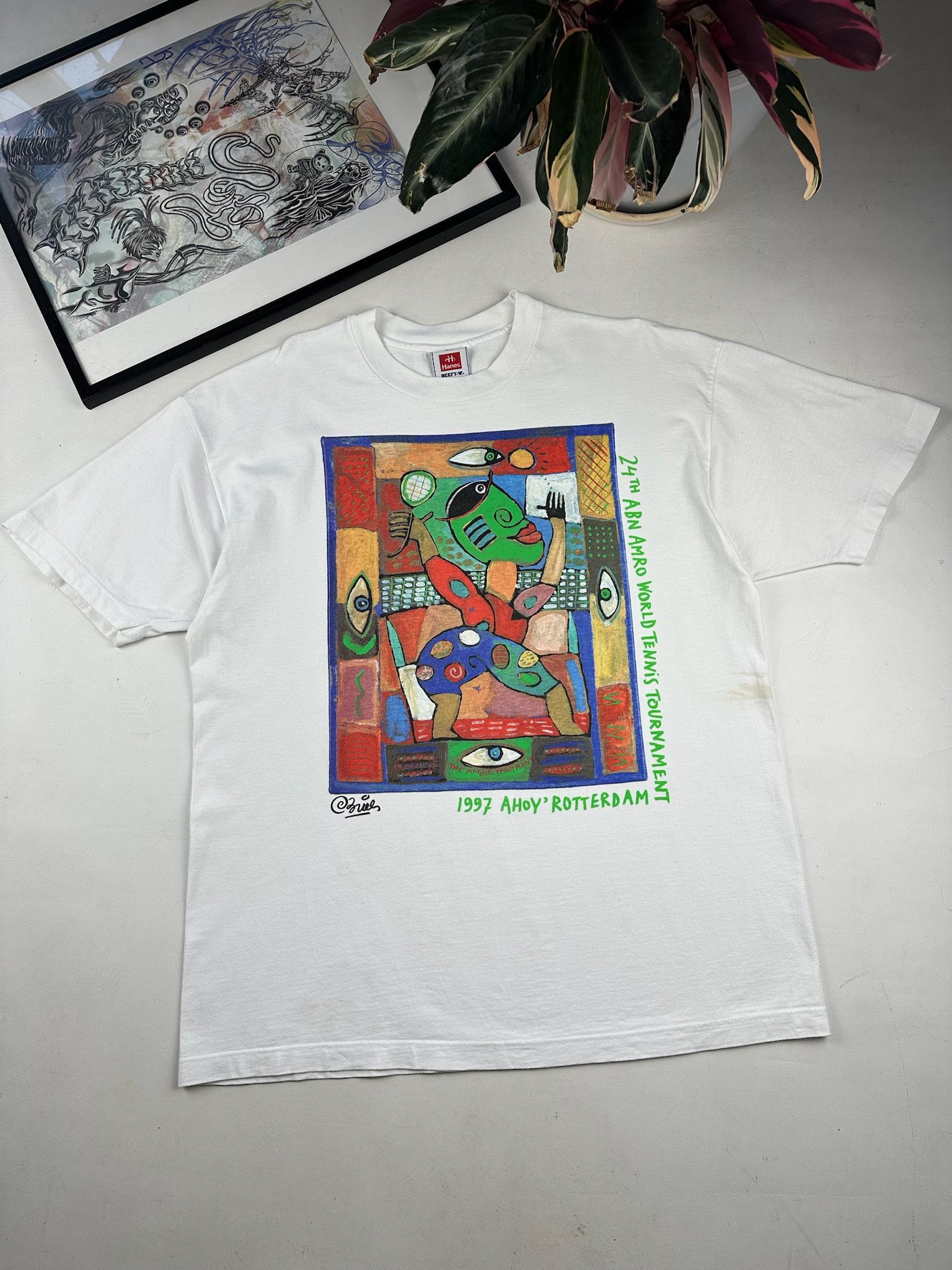 Band Tees Vintage 90s Art Picasso Van Gogh style Tee Size US L / EU 52-54 / 3 - 1 Thumbnail