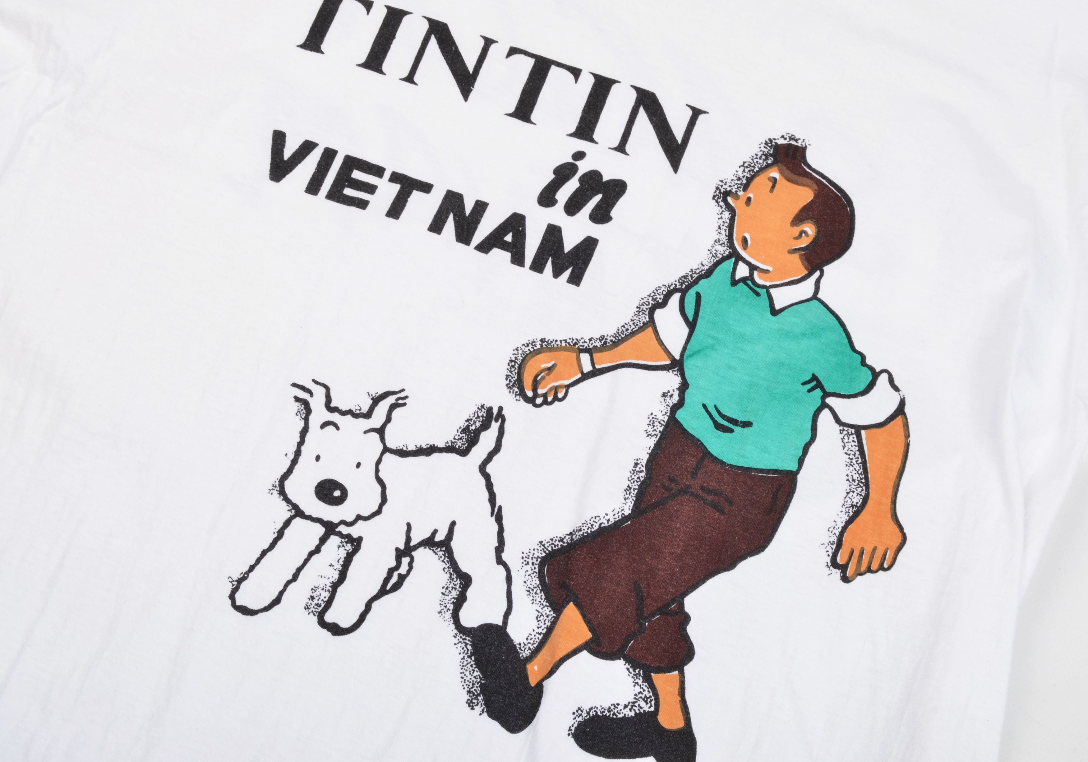 Vintage Vintage Tin Tin in Vietnam 80's Cartoon T-shirt Size US XXL / EU 58 / 5 - 4 Thumbnail