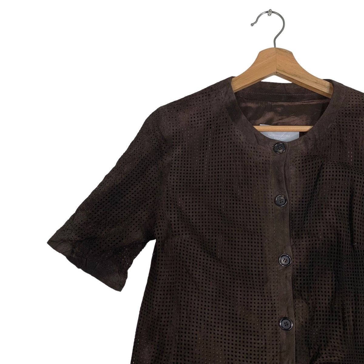 Vintage HOMEOSTYLE Suede Leather Mesh 3Q Sleeve Jacket #0367-C17 Size S / US 4 / IT 40 - 6 Thumbnail