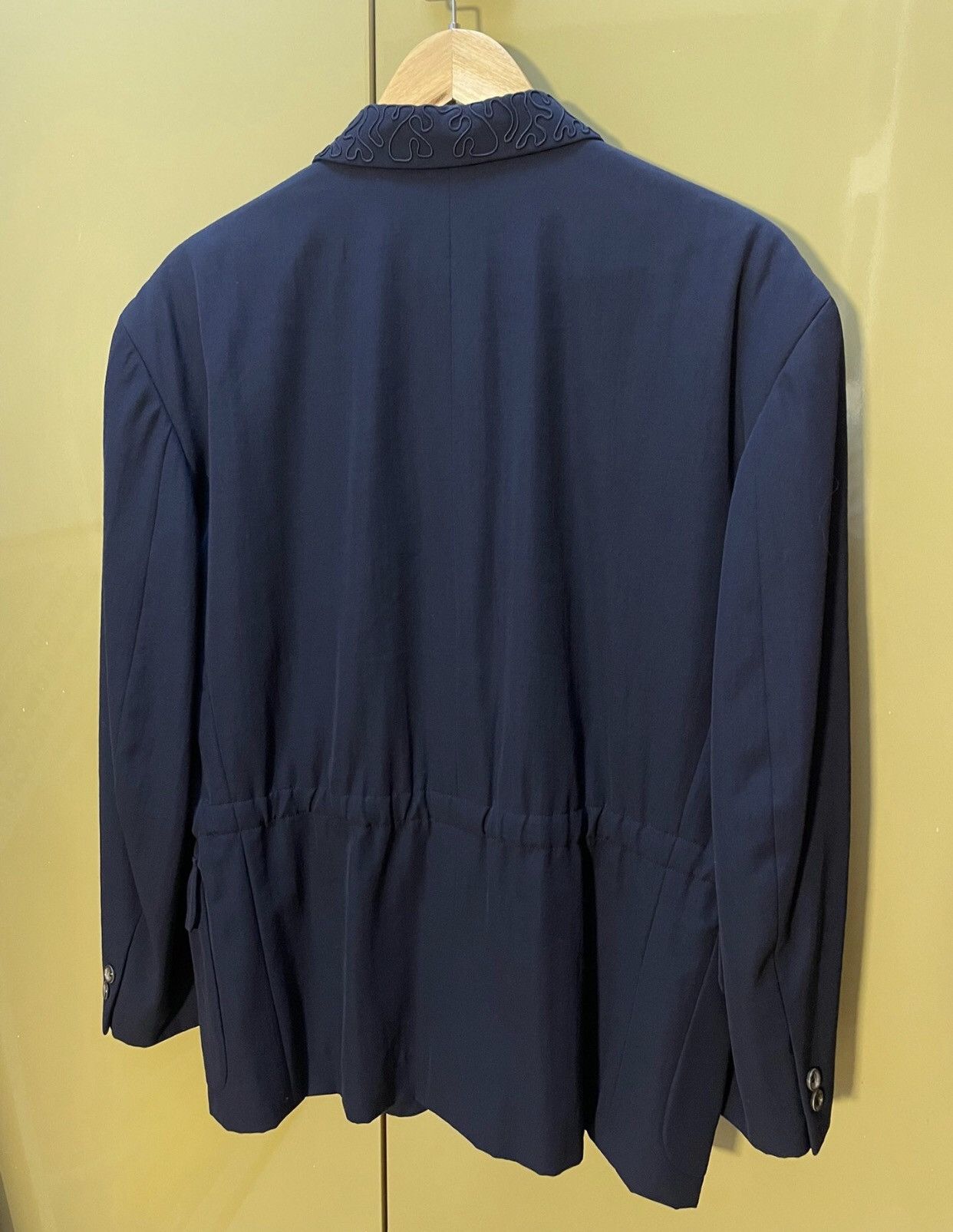 Comme des Garcons Navy blue embroidered suit jacket 2412-Nextarrow Size 40S - 4 Thumbnail