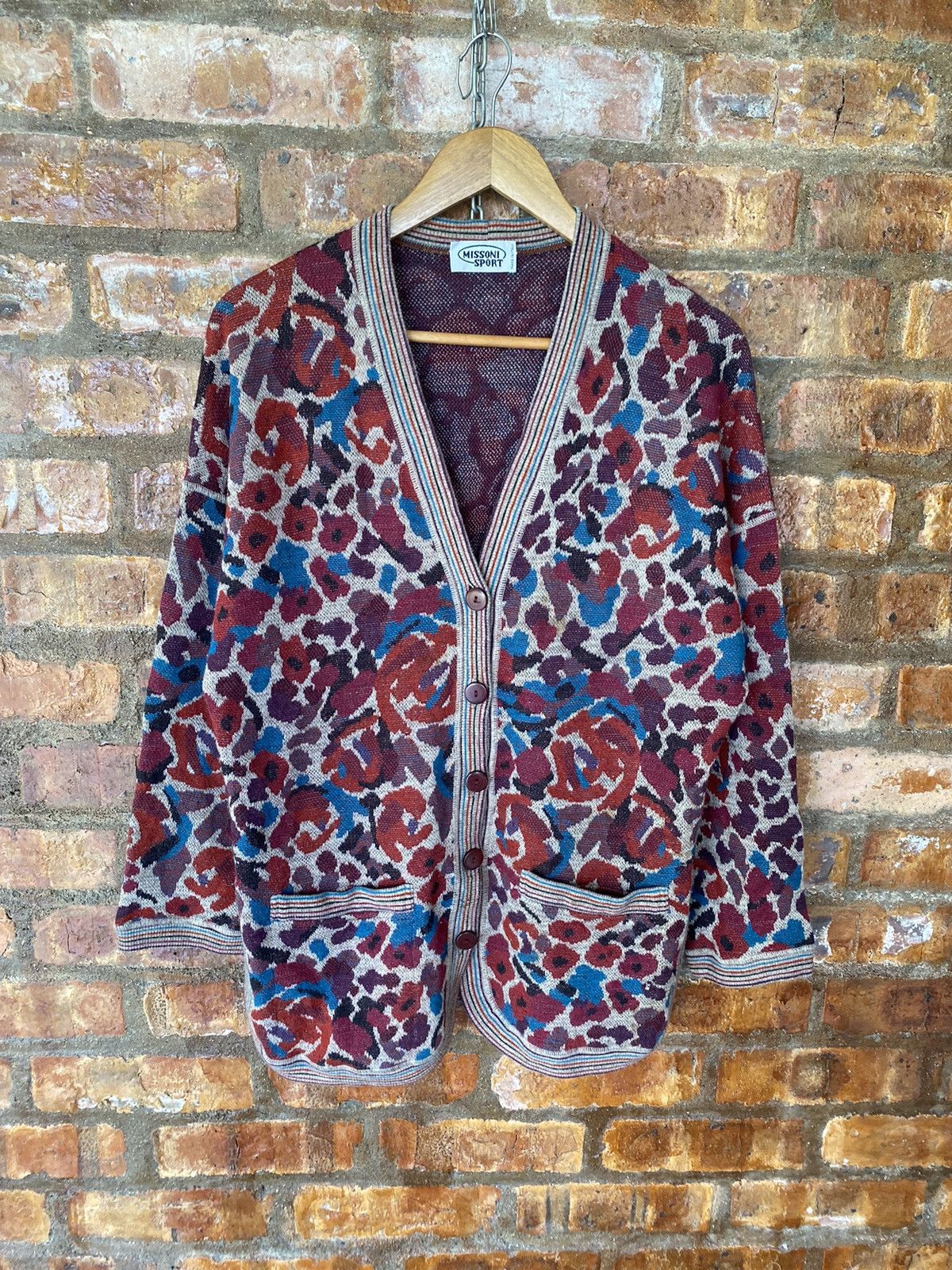 Coogi × Missoni × Yoshiyuki Konishi 1990s Missoni sport Floral jacquard knit Size L / US 10 / IT 46 - 2 Thumbnail