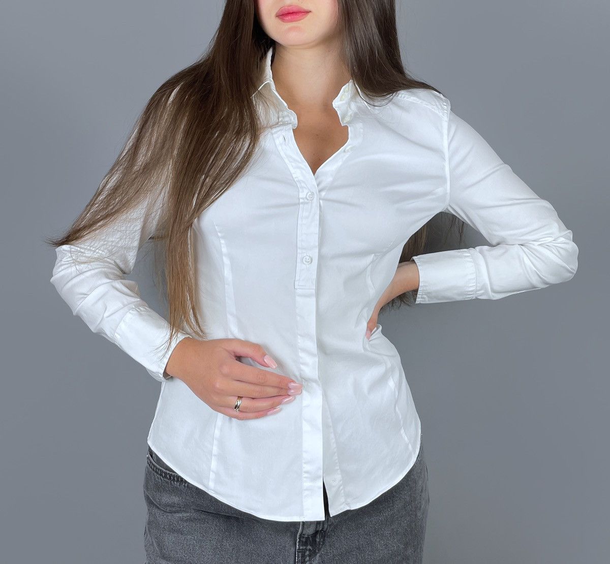 Brunello Cucinelli Brunello Cucinelli Classic Cotton Stretch LS Shirt Size L Size L / US 10 / IT 46 - 1 Thumbnail