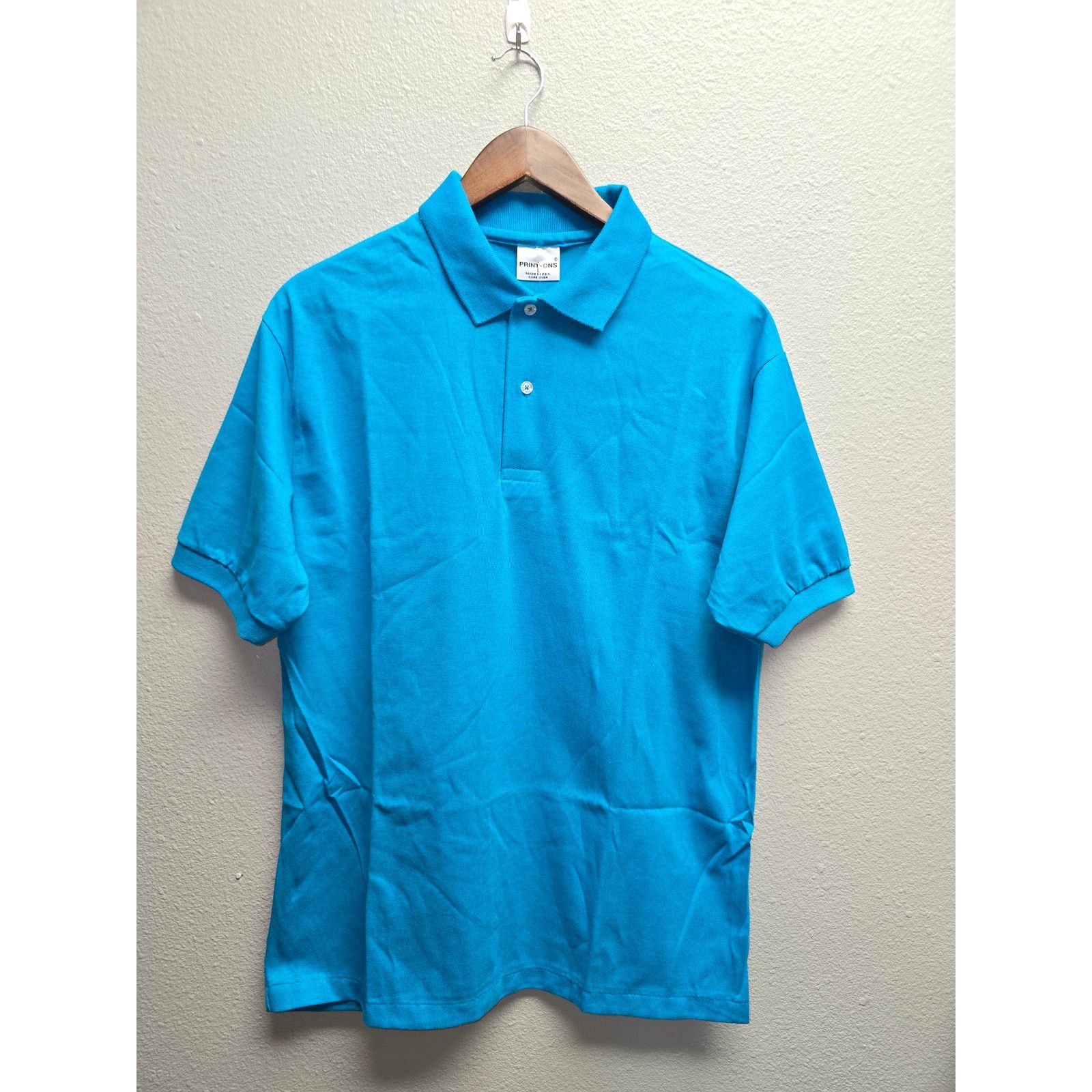 Vintage Vintage Polo Shirt Blue Mens Large Blank Top VTG 90s L Size US L / EU 52-54 / 3 - 1 Thumbnail