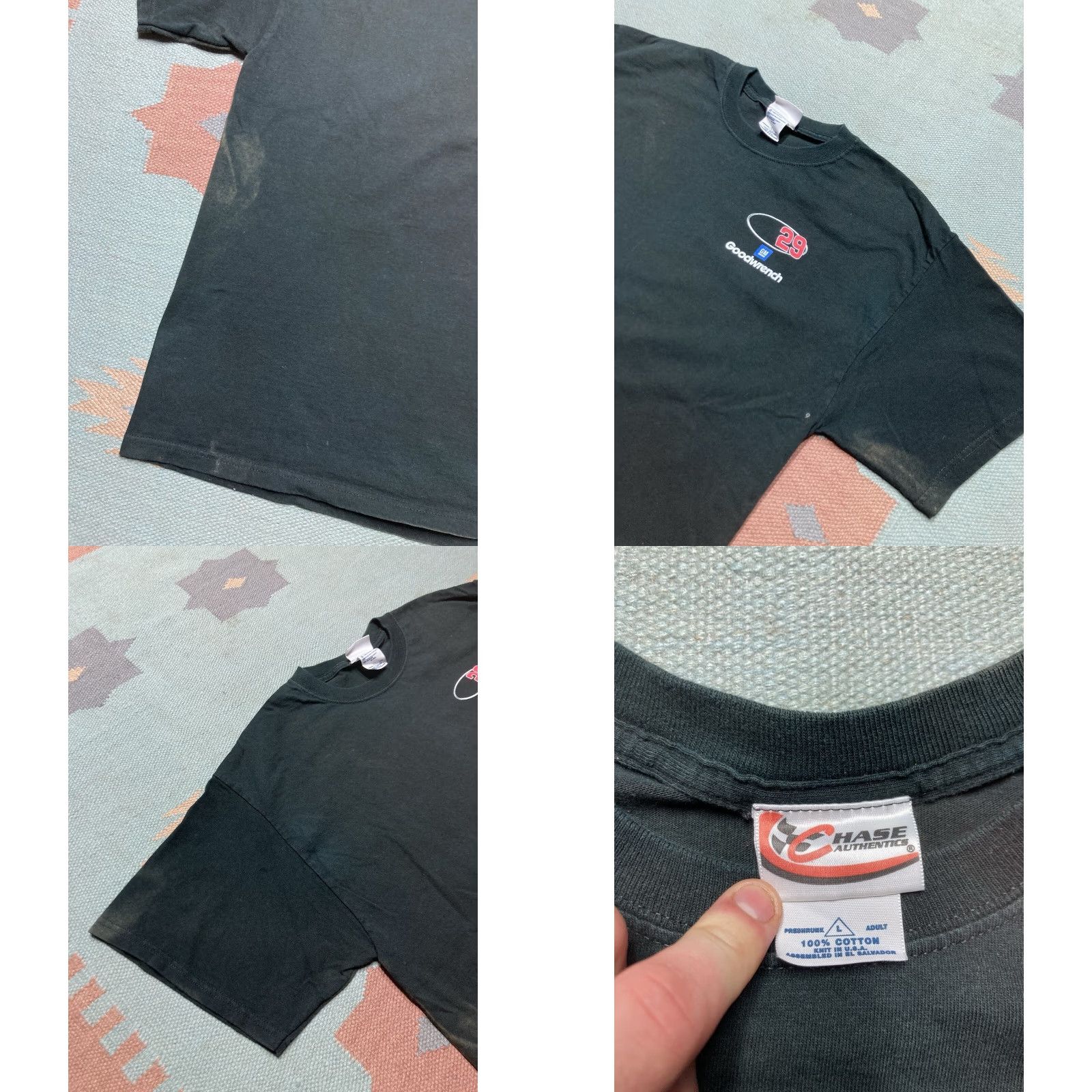 NASCAR VINTAGE Faded NASCAR Kevin Harvick 29 Grunge Black T-Shirt Mens L Size US L / EU 52-54 / 3 - 8 Thumbnail