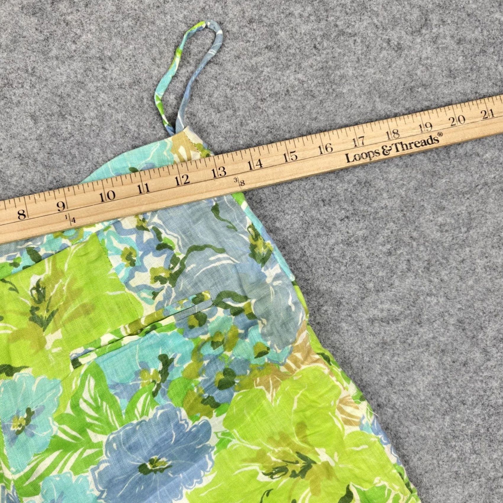 Vintage VINTAGE Faithfull The Brand Romper Womens XS Green Floral Spaghetti Strap Lined Summer Size 26" / US 2 / IT 38 - 7 Thumbnail