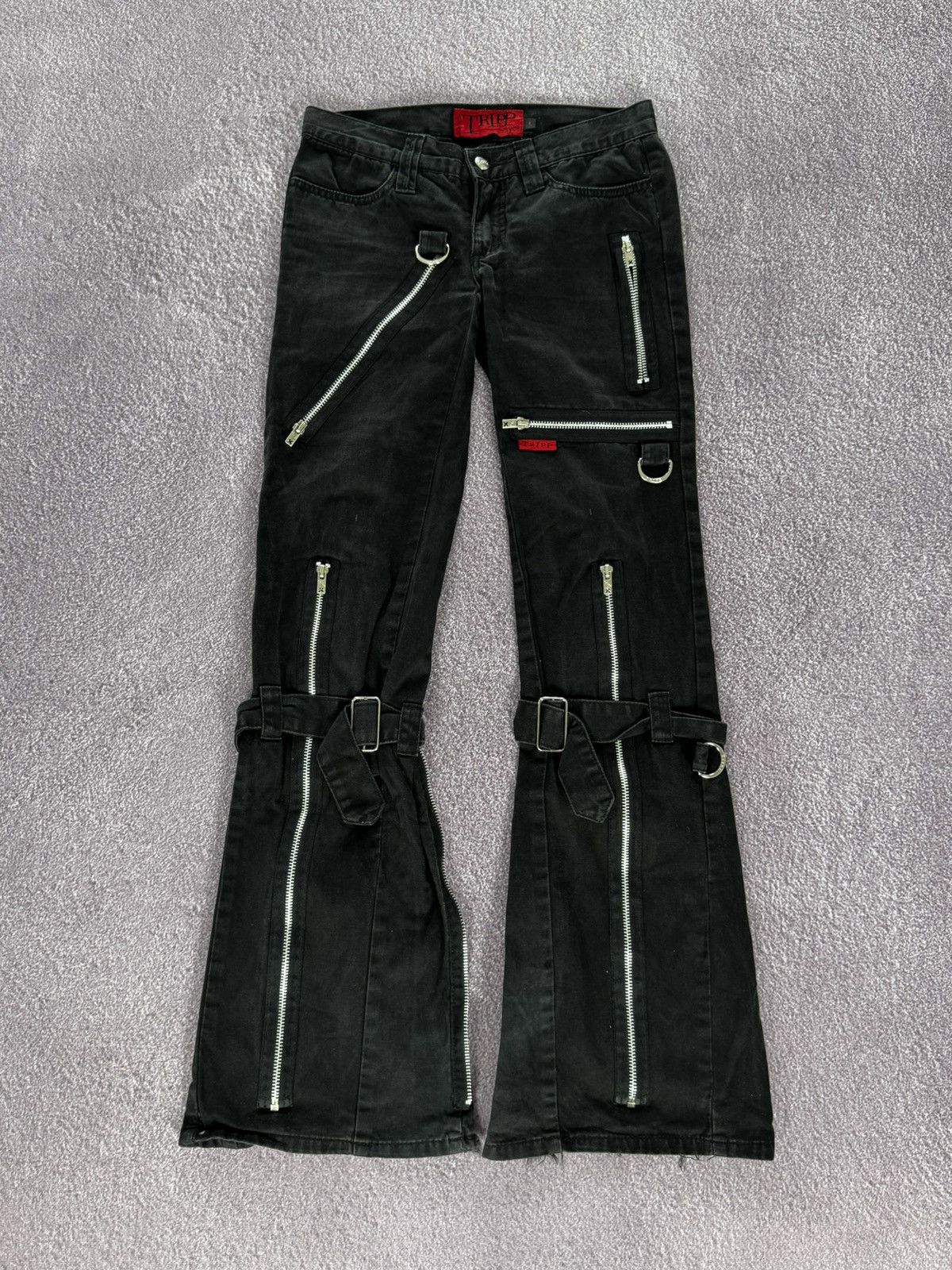 Tripp NYC Tripp Nyc Avant Garde Bondage Gothic Flared Pants Size 26" / US 2 / IT 38 - 1 Thumbnail
