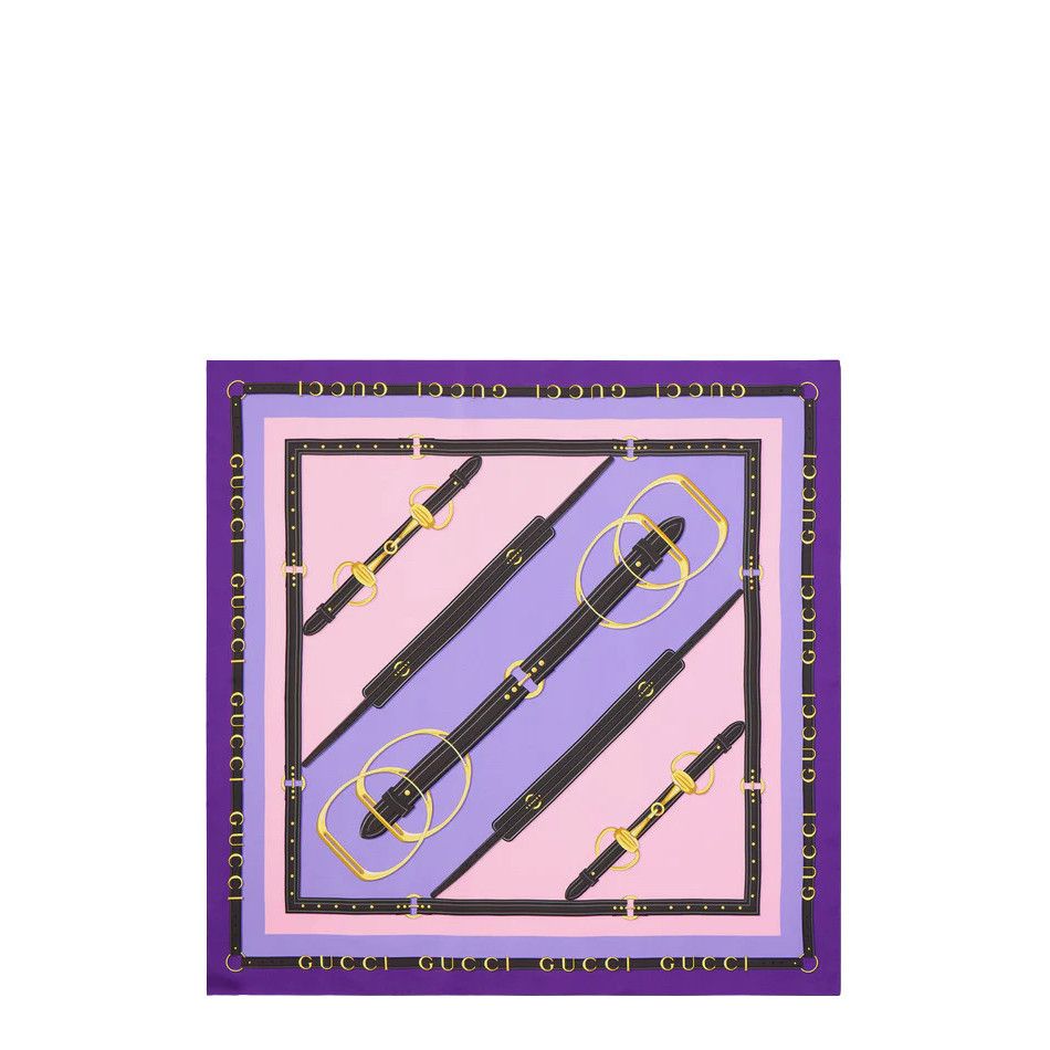 Gucci GUCCI Purple Silk Scarf New & Authentic Size ONE SIZE - 1 Preview