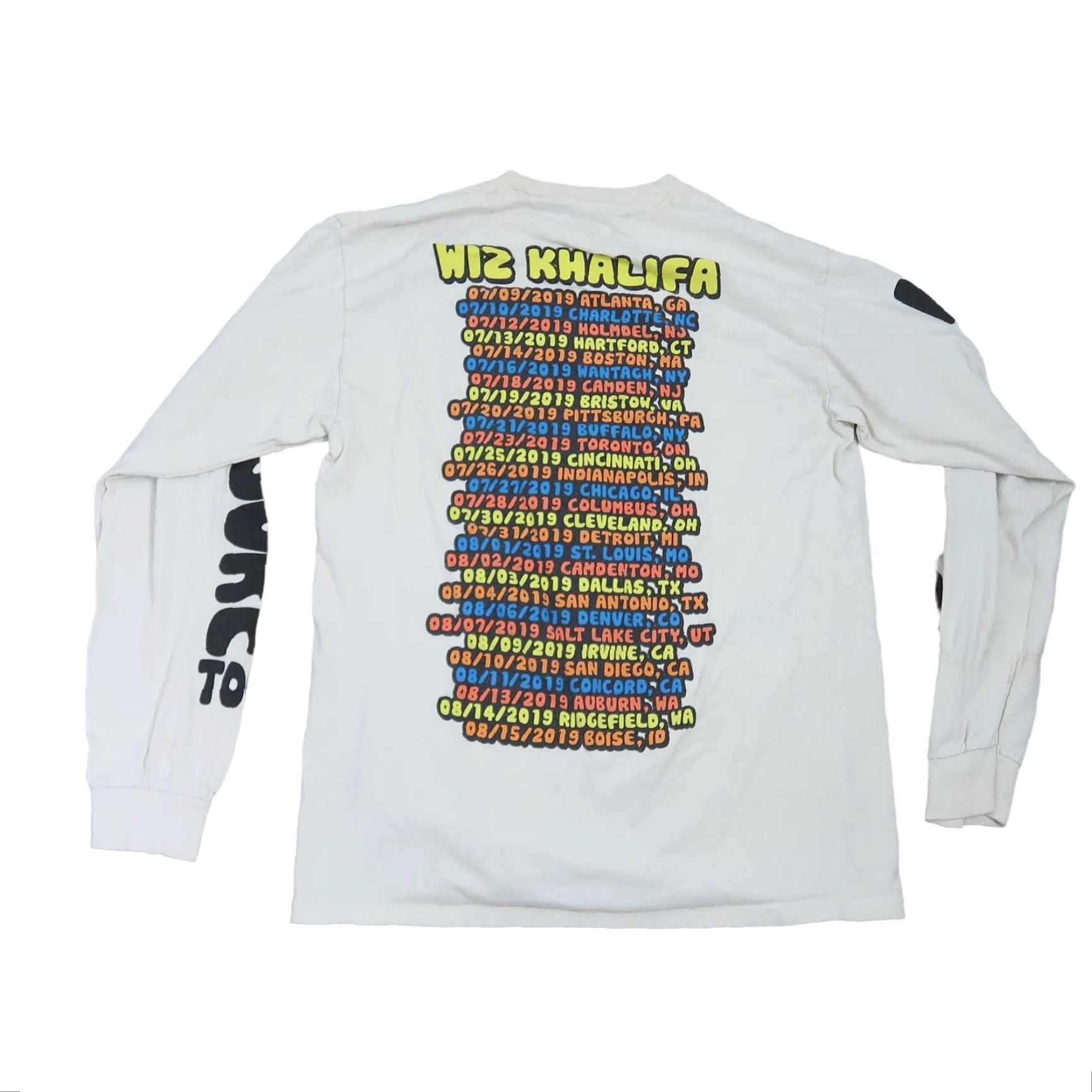 Gildan Wiz Khalifa The Decent Exposure Tour 2019 Long Sleeve T-Shirt M White Mens Cotton Crew Neck Graphic on Front Back Sleeves 19x26 Gildan Size US M / EU 48-50 / 2 - 3 Thumbnail