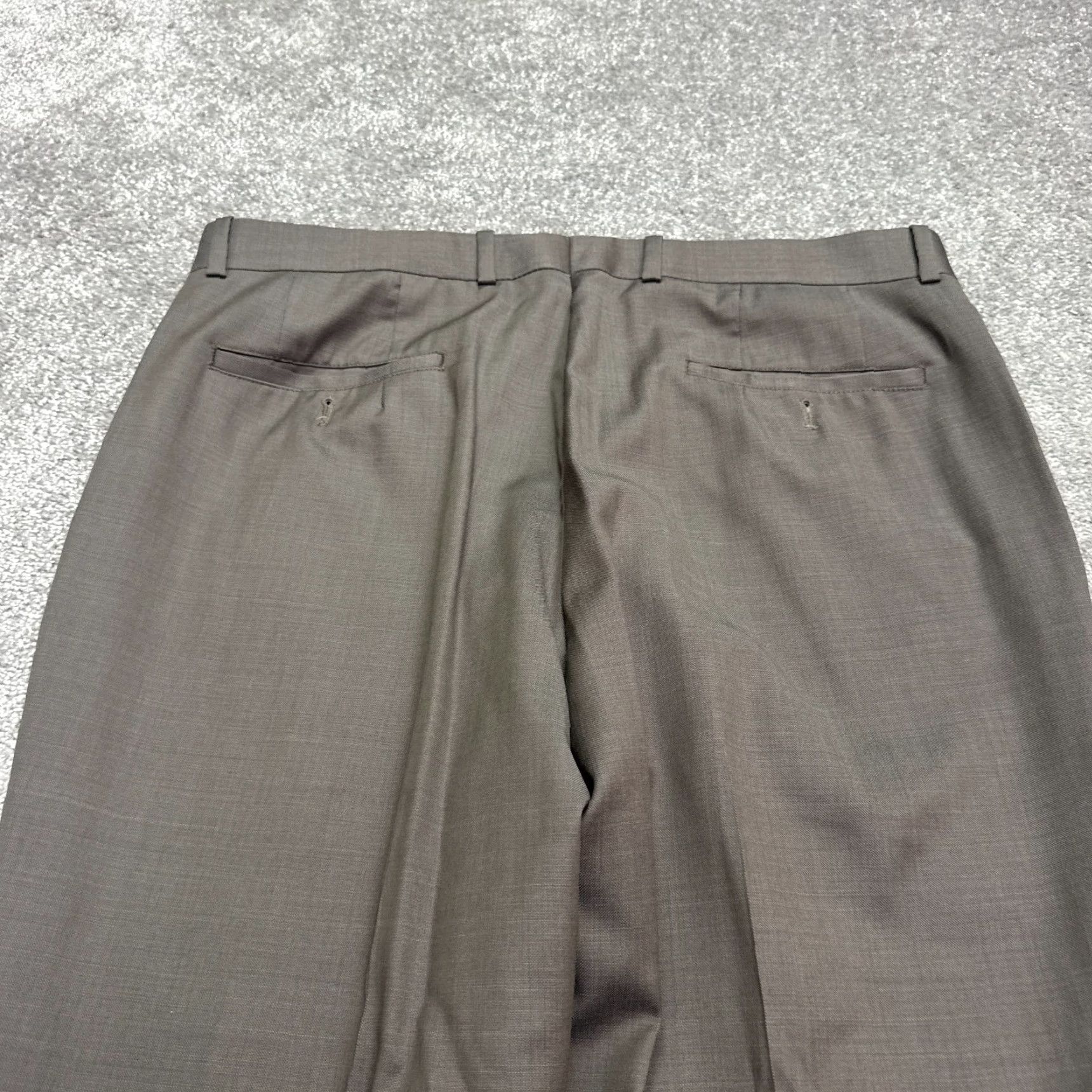 Bar III Bar III Slim Fit Wool Dress Pants Mens 36x31 Brown Flat Front Straight Leg Business Formal Size US 36 / EU 52 - 3 Thumbnail