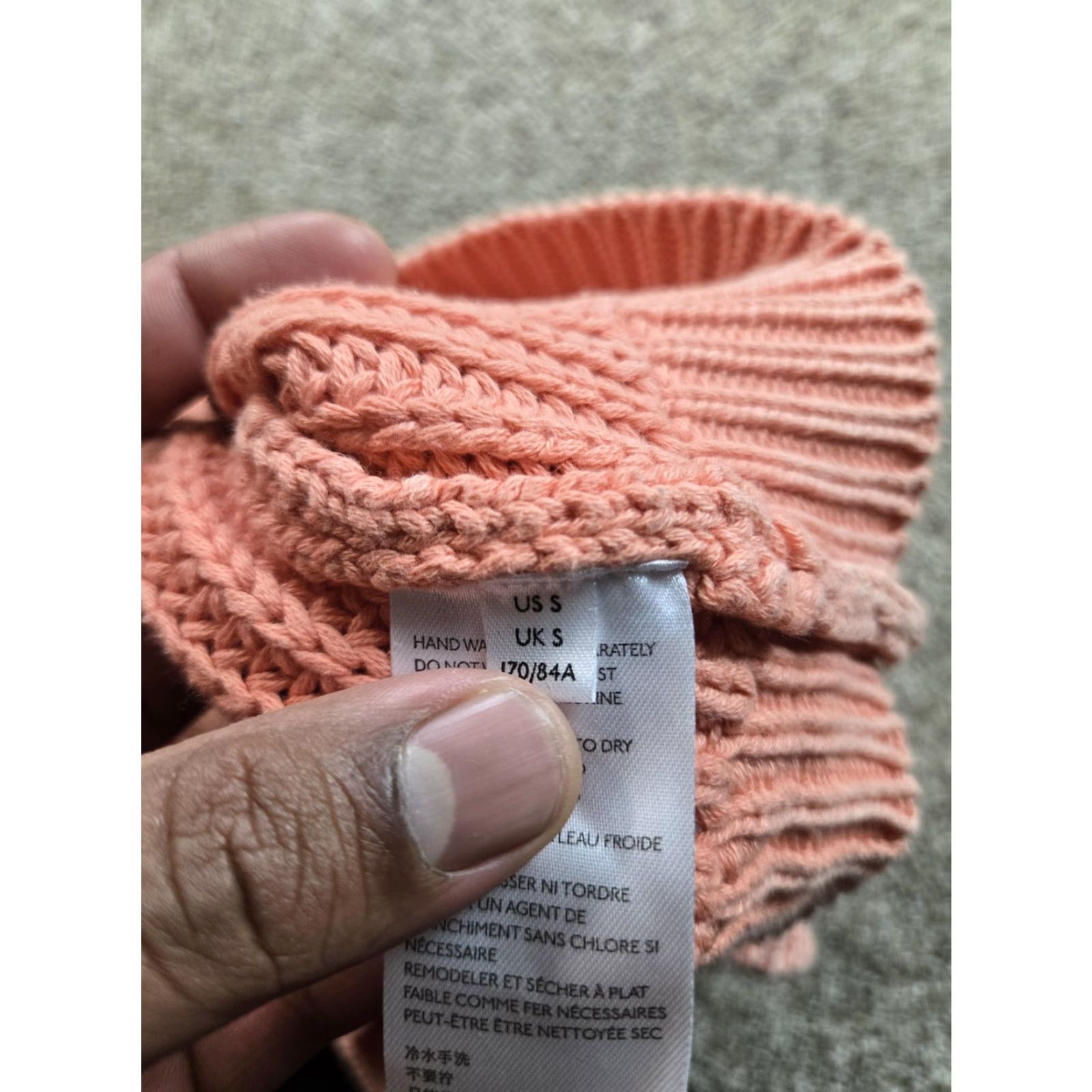 Vintage Maeve Pink 100% Cotton Chunky Knit Pullover Sweater Womens Small Crew Neck Raglan 3/4 Sleeve Size S / US 4 / IT 40 - 4 Thumbnail
