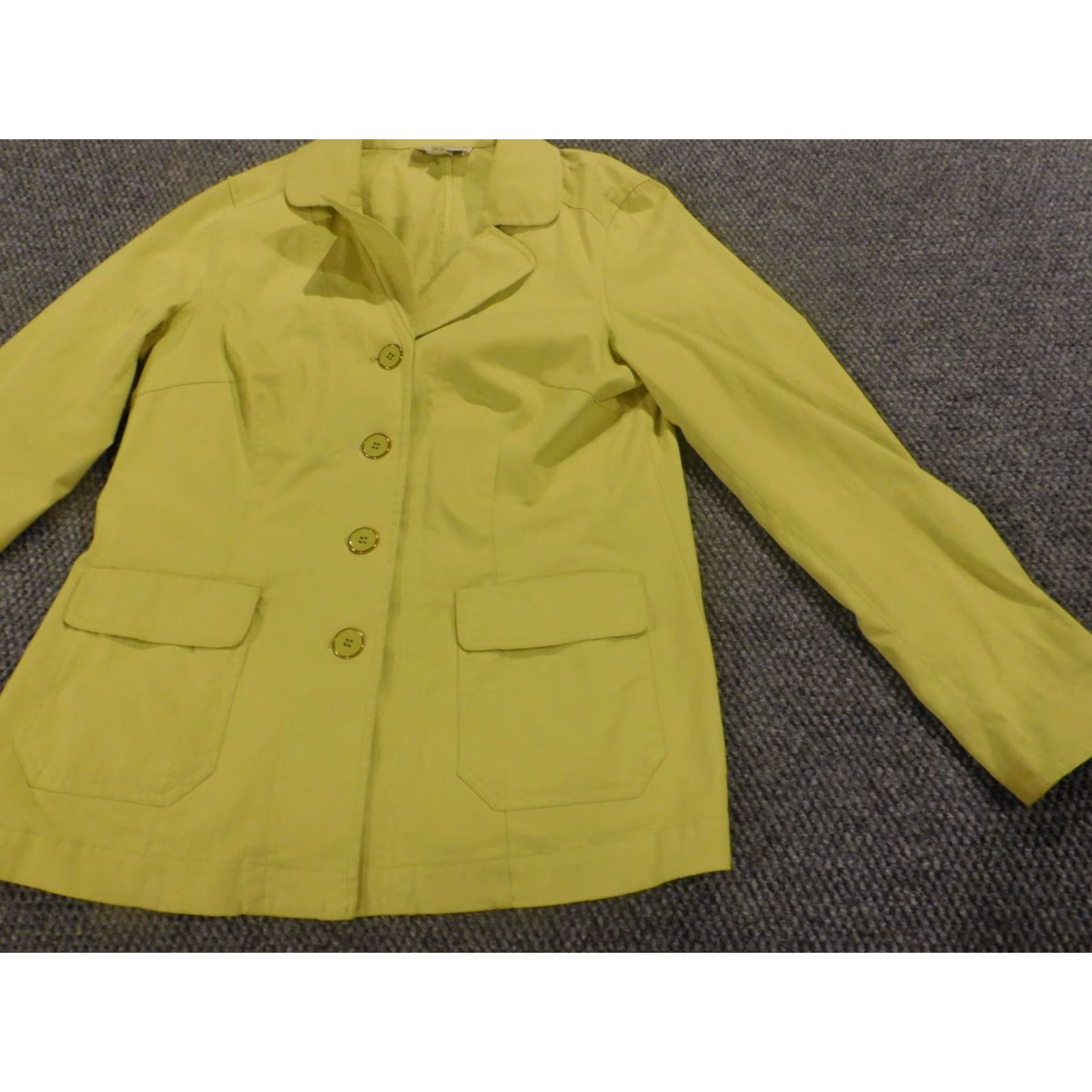 Vintage Elliot Lauren Womens Jacket 10 Green Button Zip Casual Knit Cotton Blend Lining Polyester Mid-Length Black? Green? Size L / US 10 / IT 46 - 3 Thumbnail