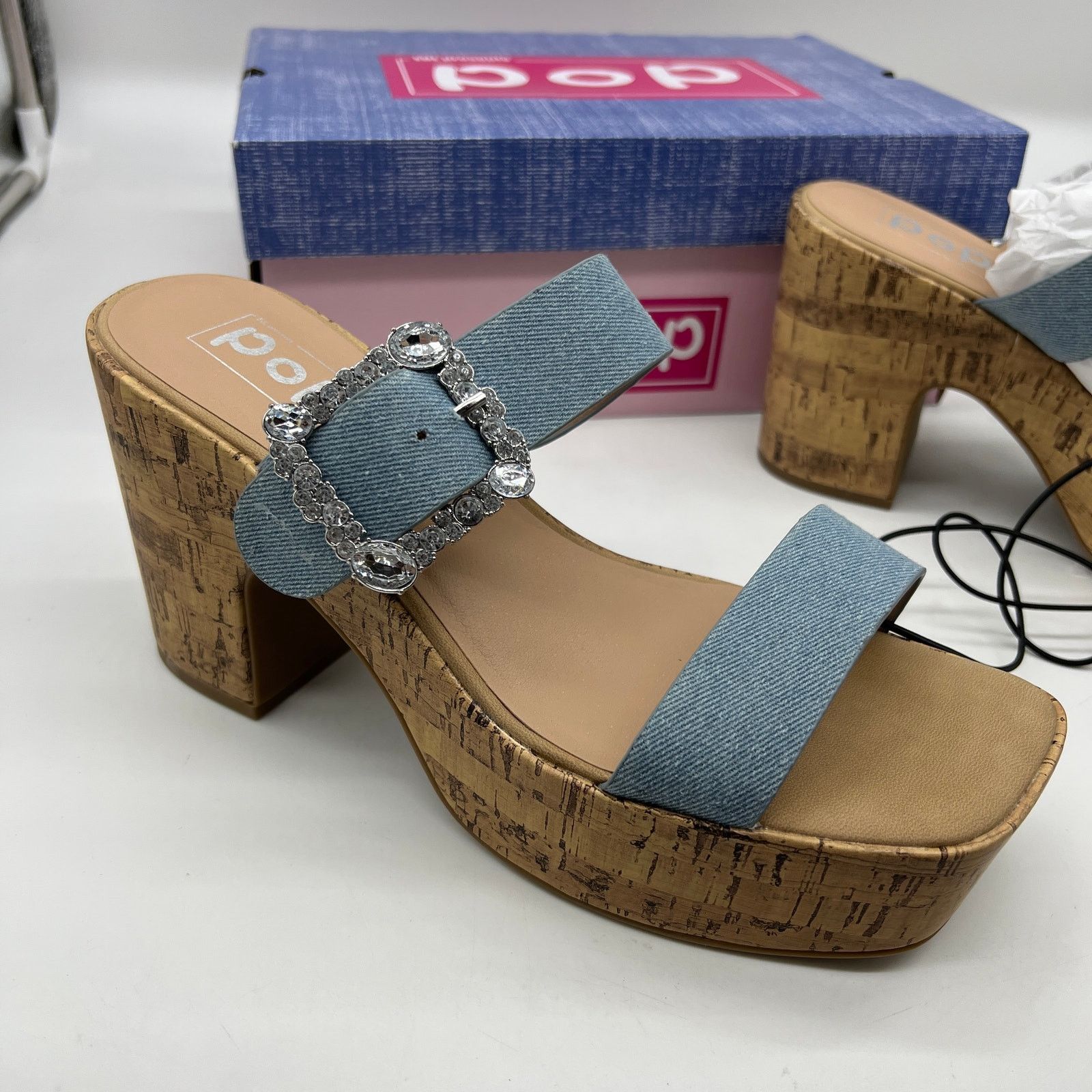 Other Pop Womens Kallie Heeled Sandals Pink Fuschia Multicolor Size US 9.5 / IT 39.5 - 6 Thumbnail