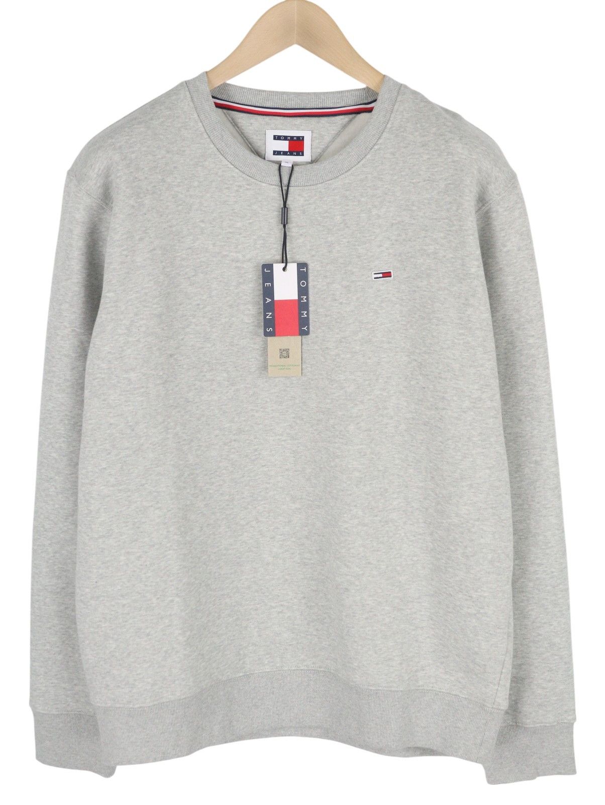Tommy Hilfiger REGULAR FLEECE C NECK XL Melange Grey Pullover Top 85172 Size US XL / EU 56 / 4 - 1 Thumbnail