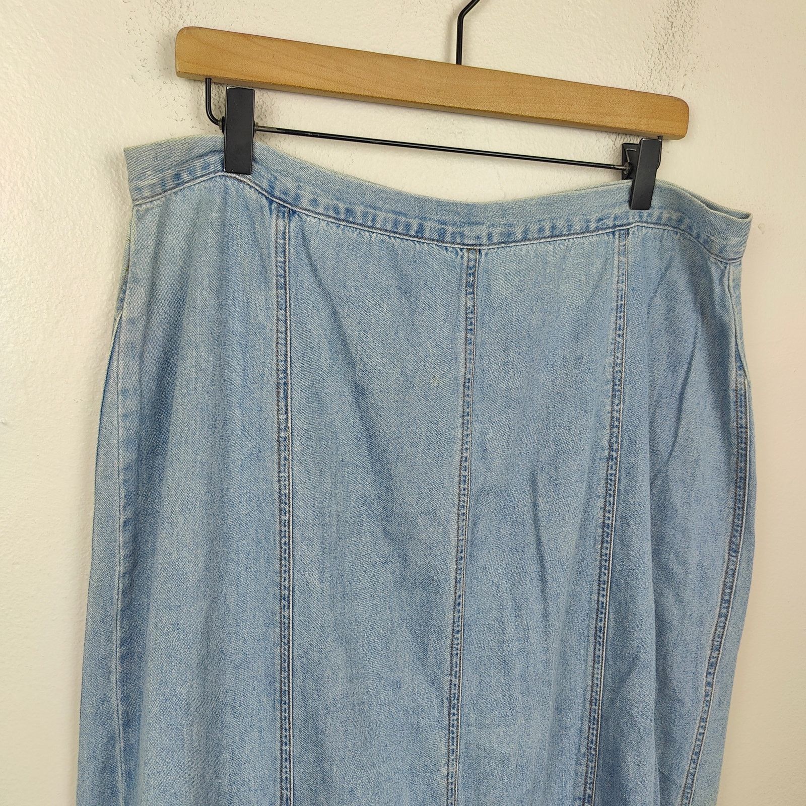 Other Vintage Y2K Metro Style Denim Maxi Skirt Womens 18T Size 40" / US 18 - 2 Thumbnail