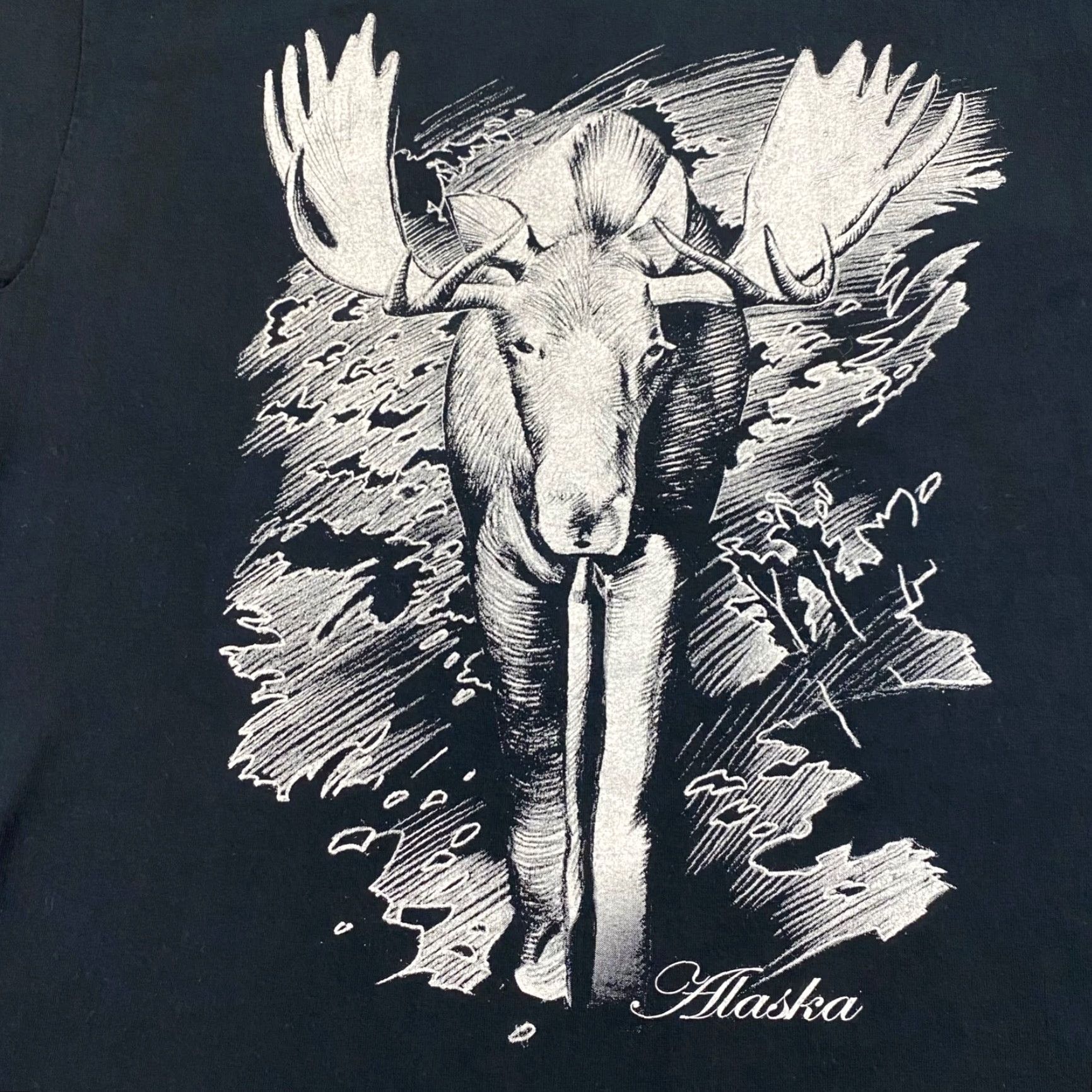 Vintage VINTAGE MV Sport Alaska Shirt Mens L Black Moose Nature Wildlife Graphic Tee S/S Size US L / EU 52-54 / 3 - 2 Thumbnail