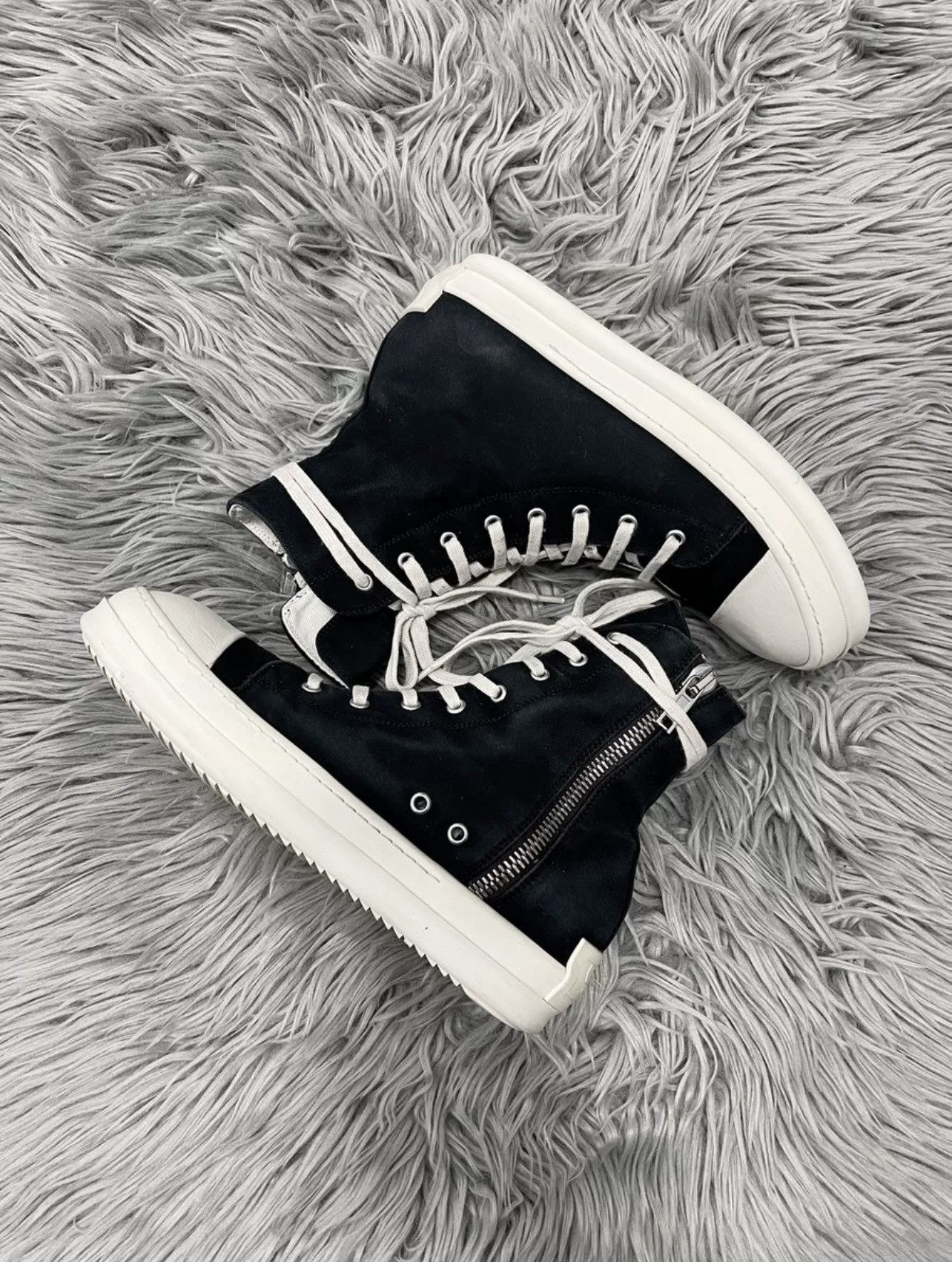image of Rick Owens Drkshdw Ramones High Top Sneakers in Black, Men's (Size 7)