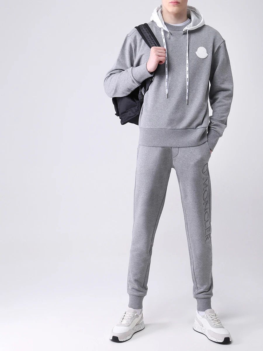 Moncler o1tko10825 Logo Hoodie in Grey Size US L / EU 52-54 / 3 - 2 Thumbnail