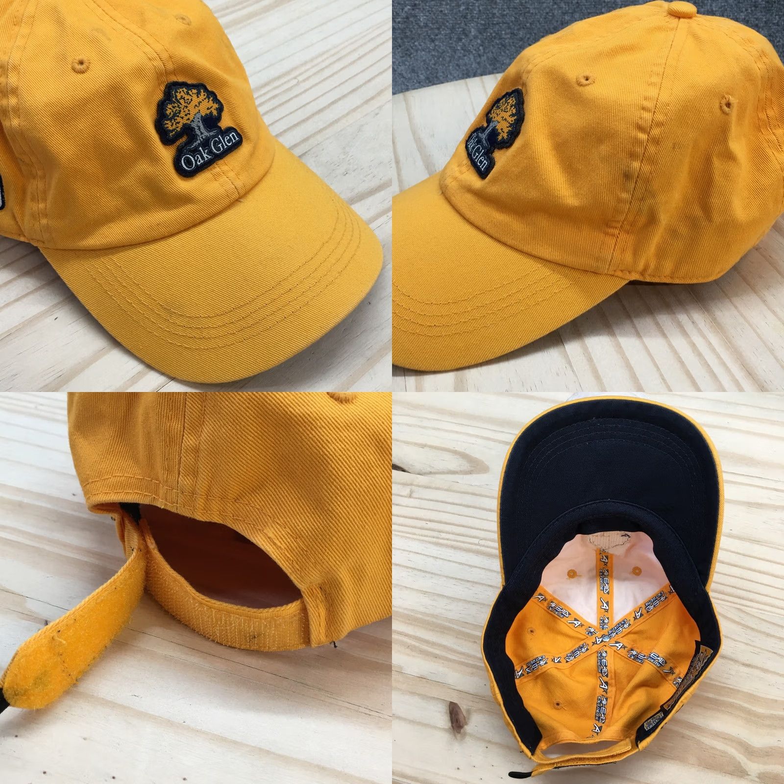 Vintage Ahead Oak Glen Baseball Cap Hat Extreme Fit One Size Yellow Embroidered Mens Size ONE SIZE - 8 Thumbnail