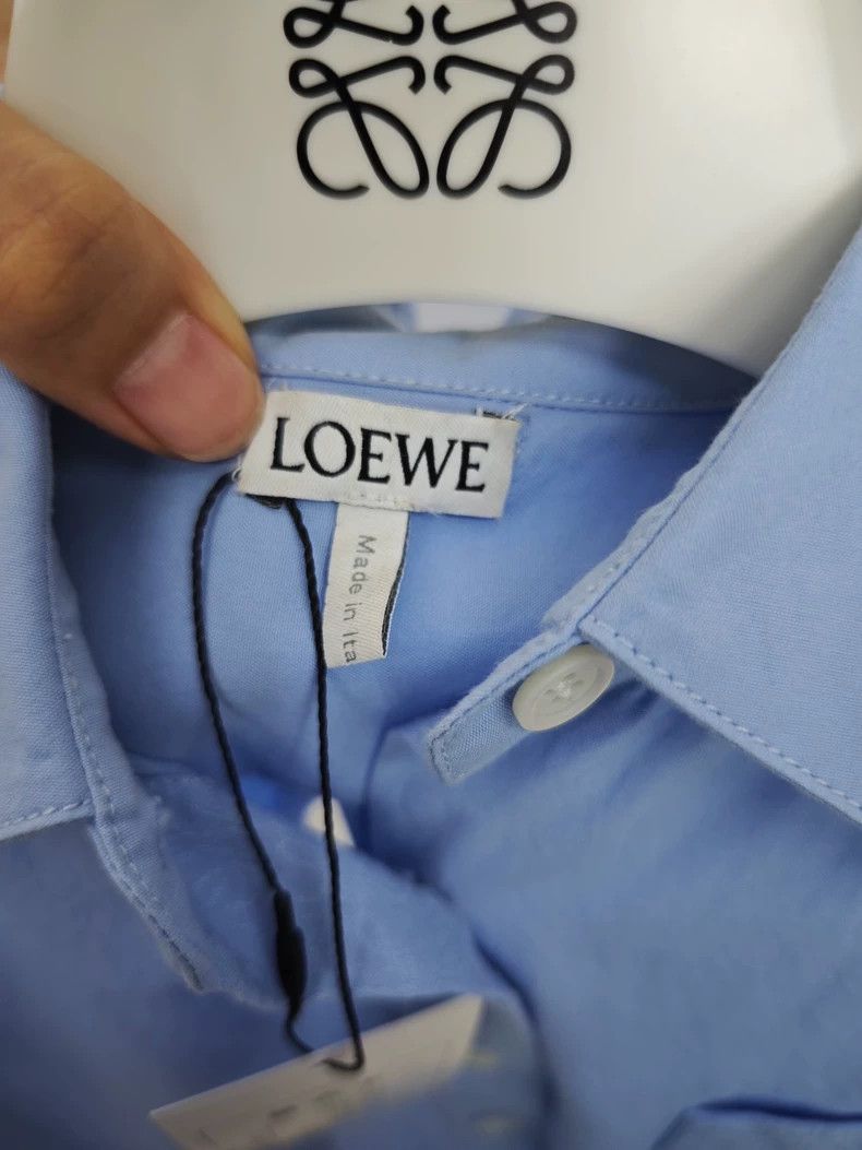 Loewe LOEWE Logo embroidered tie long sleeve shirt Size M / US 6-8 / IT 42-44 - 4 Thumbnail