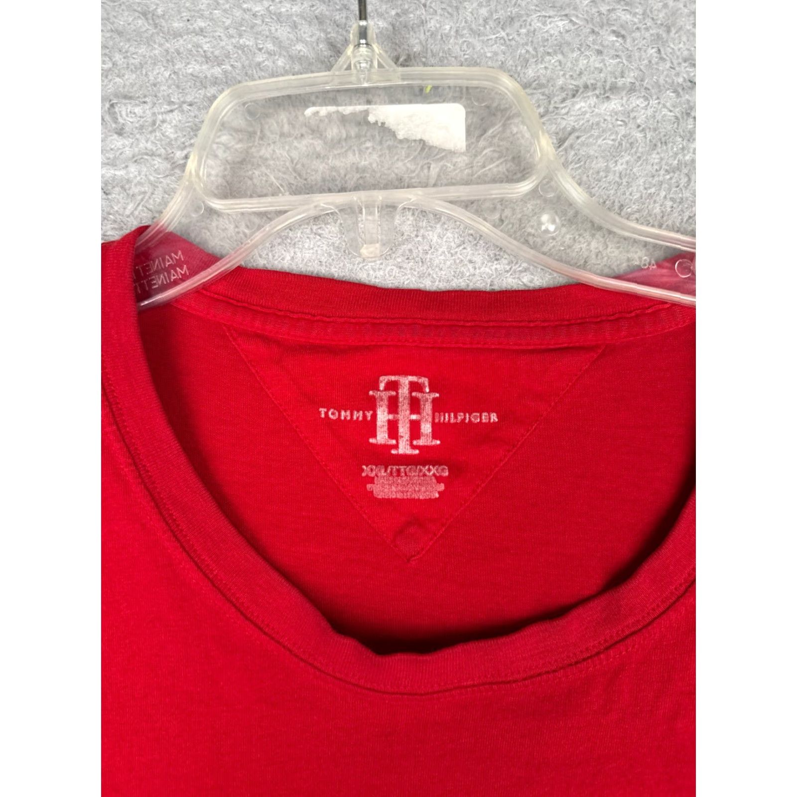 Tommy Hilfiger Tommy Hilfiger Shirt Adult 2XL Red 100% Cotton Crew Neck Embroidered Logo Mens Size US XXL / EU 58 / 5 - 7 Thumbnail