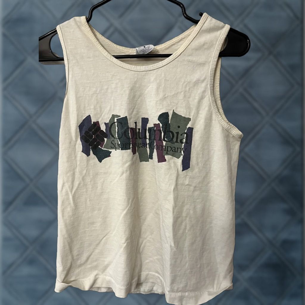 Vintage VINTAGE 90s Columbia Outdoor Art White Tank Top Shirt S Unisex Size US S / EU 44-46 / 1 - 1 Thumbnail