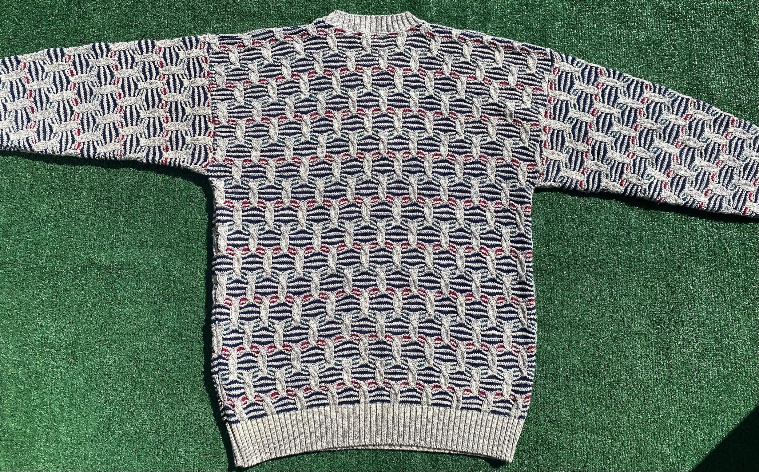 Vintage Vintage 90’s Textured Knit Sweater Men's Size XL USA Made Size US XL / EU 56 / 4 - 7 Thumbnail