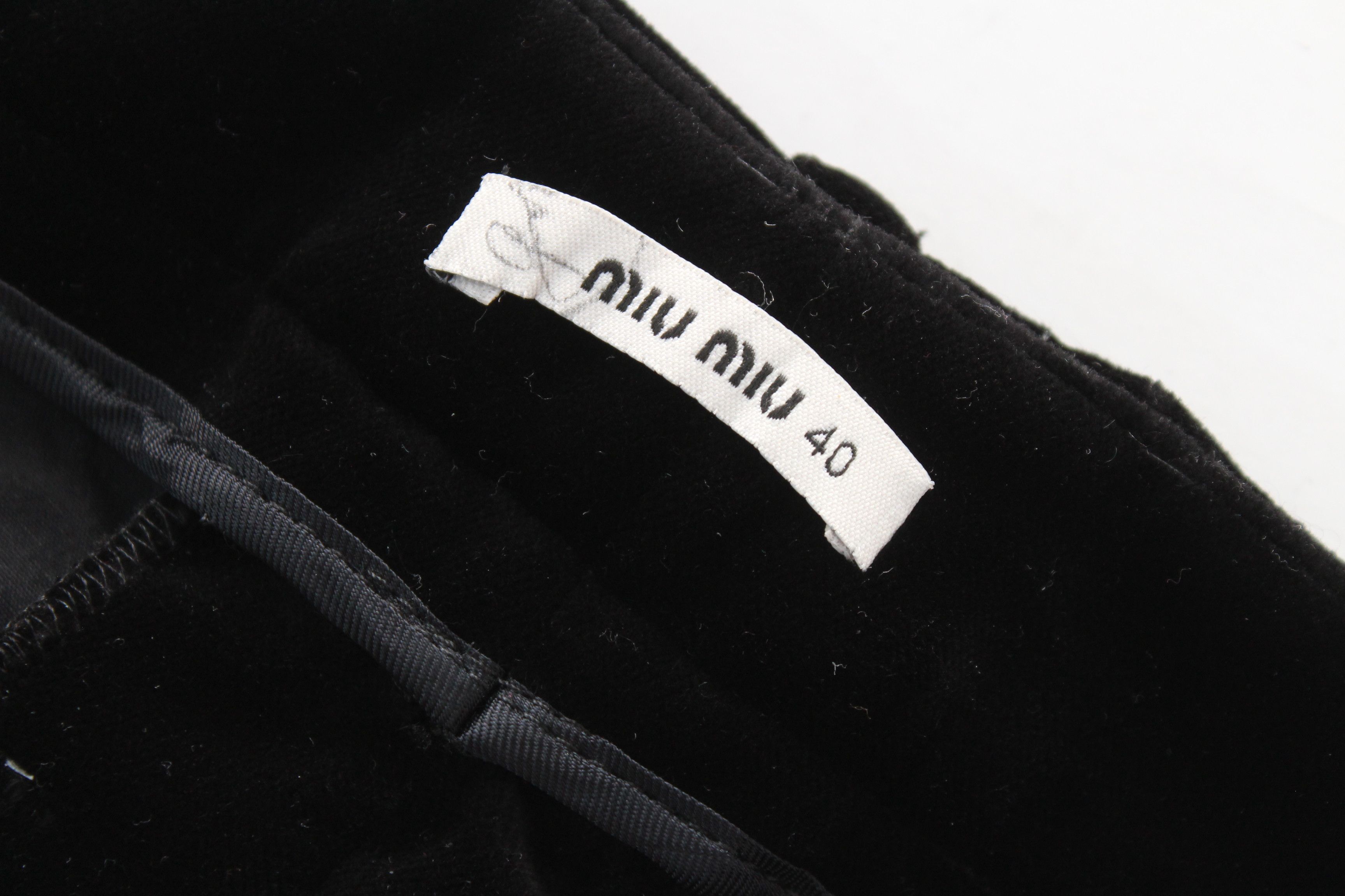 Miu Miu Miu Miu Black Velvet Ankle Zip Trousers Pants IT 40 Size 27" / US 4 / IT 40 - 10 Thumbnail